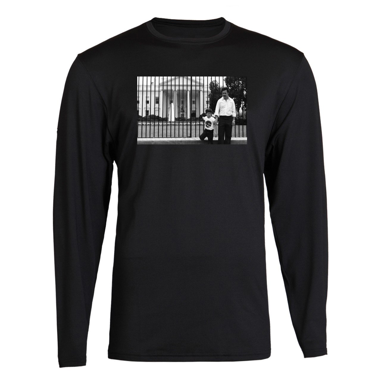 Pablo Escobar White House T-Shirt - Vintage Cartel Long Sleeve Tee for Men - Unique Historical Gift for Narco Fans & TV Show Lovers