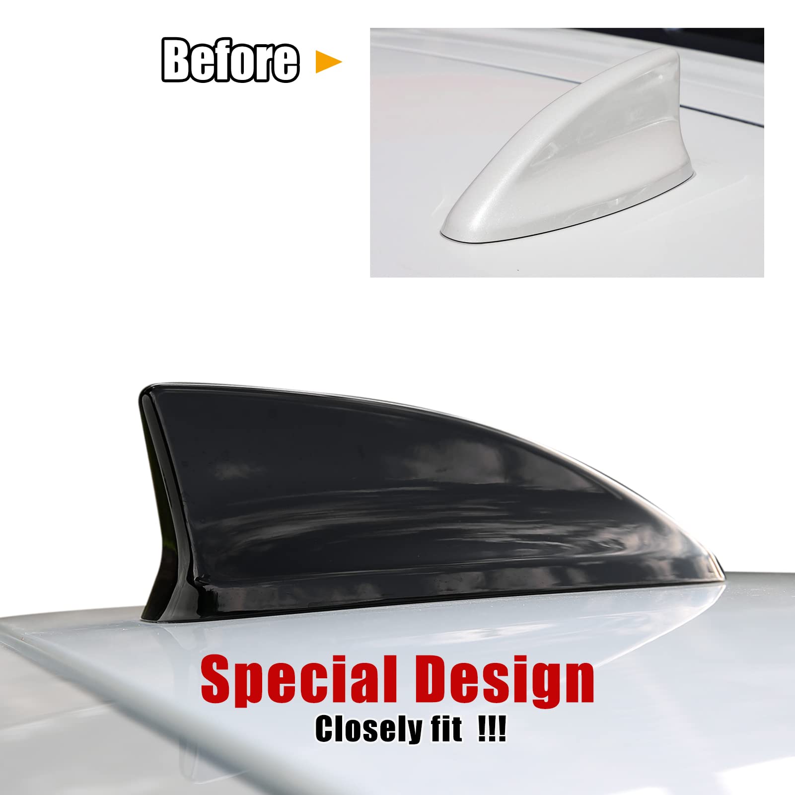 **Honda CRV HRV Accord 2023-2025 Shark Fin Antenna Cover - Glossy Black | Compatible Auto Roof Aerial Topper | Exterior Car Accessories & Decoration | Perfect for Weather Protection & Style Upgrade**