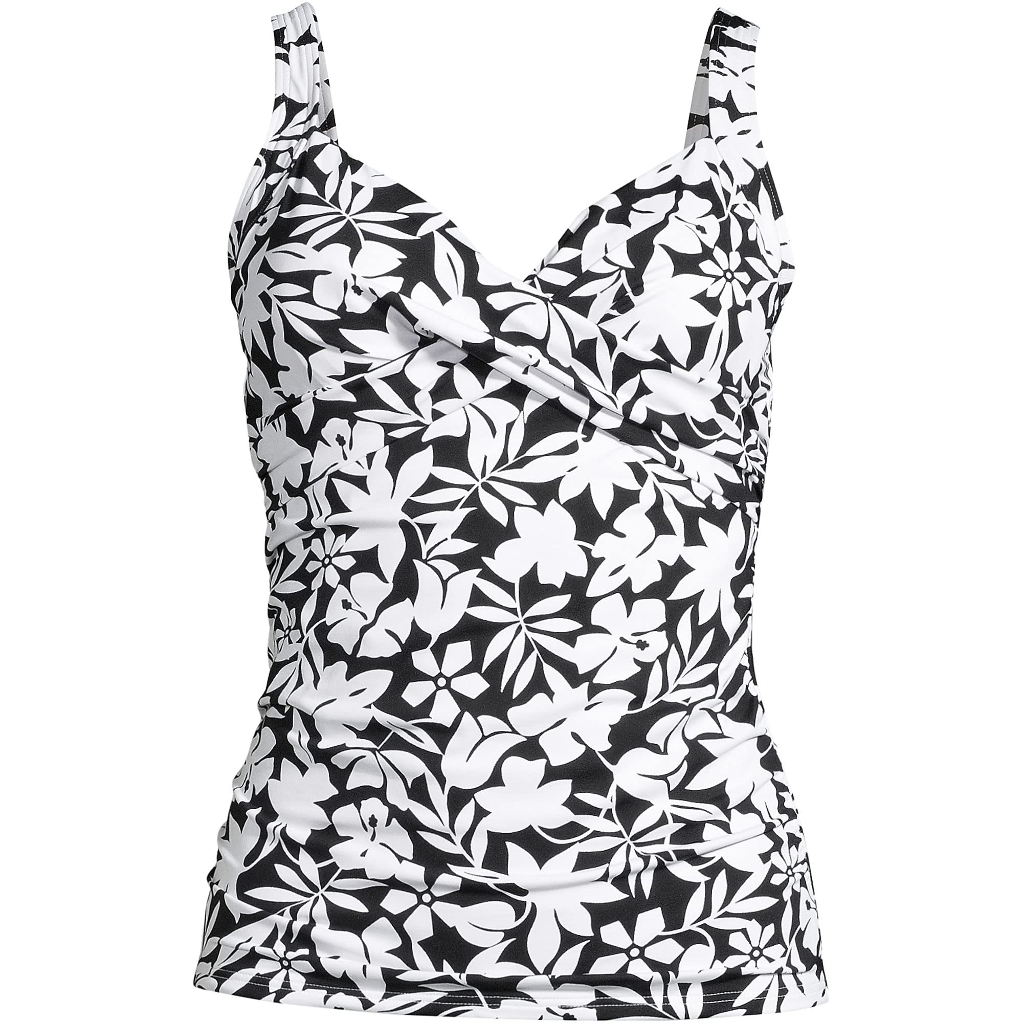 Lands' End Women's Wrap Underwire Tankini Top Swimsuit - Comfortable Swimwear for Beach, Pool & Vacation | Plus Size & Petite Options Available