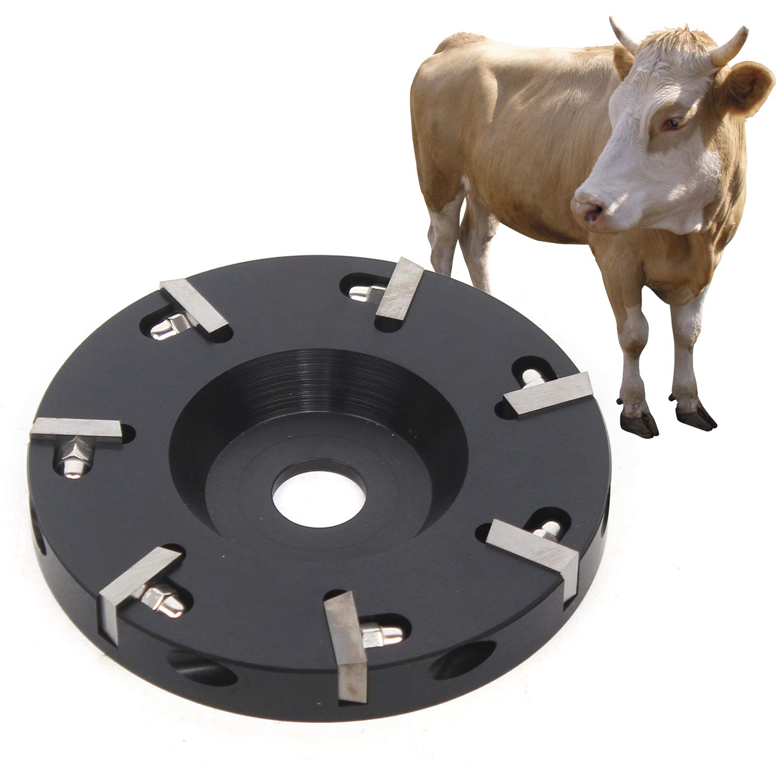 YIYIBYUS Electric Cow Hoof Trimming Plate Disc - 7 Sharp Blades for Horses, Sheep, Cattle | Professional Veterinary Hoof Care Tool (Black) | Ideal for Farm Animal Grooming & Hoof Maintenance