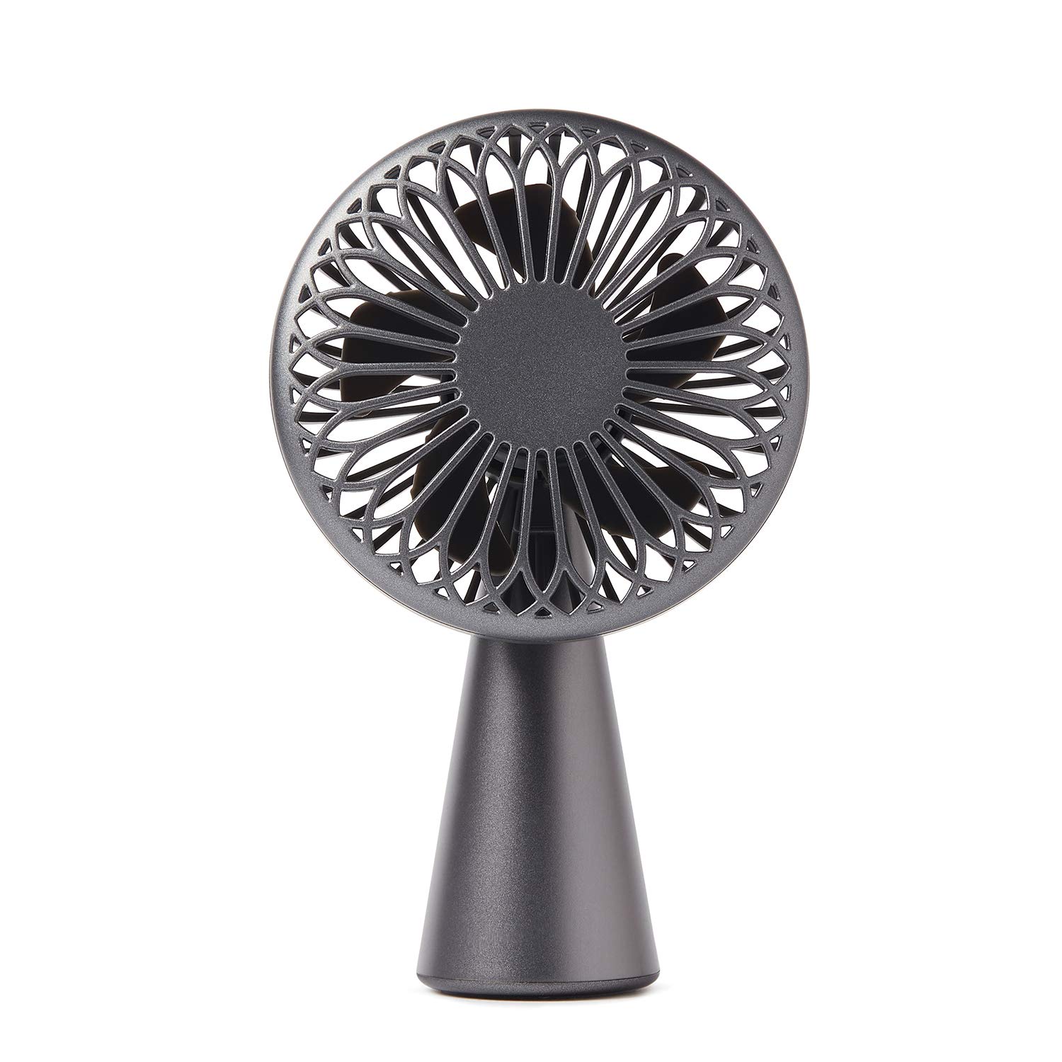 Lexon WINO Mini Portable Wireless Fan - Rechargeable Battery, USB Powered, Quiet Cooling for Home, Office, Travel - Gun Metal Color | Perfect for Desk, Outdoor, Camping & Personal Use