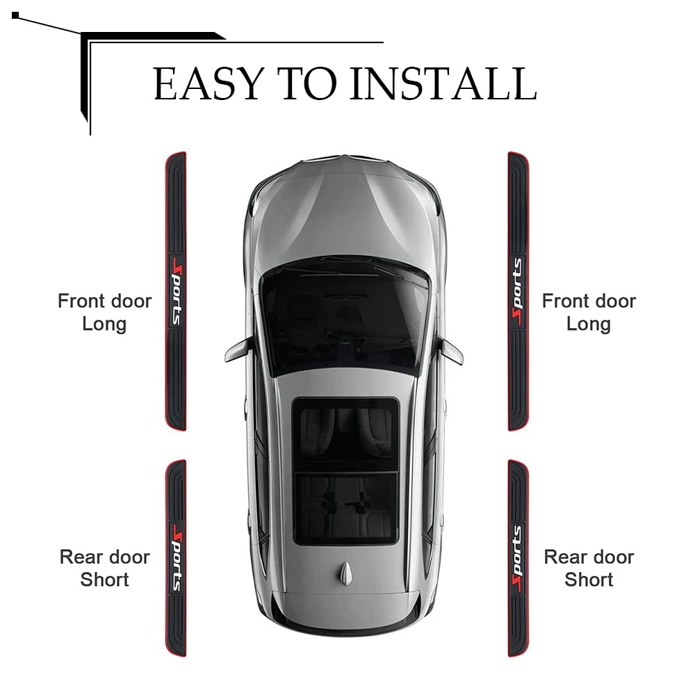 4PCS Universal Car Door Sill Protectors - Anti-Scratch & Waterproof for SUV Truck (Black) - Perfect for Car Entry Protection
