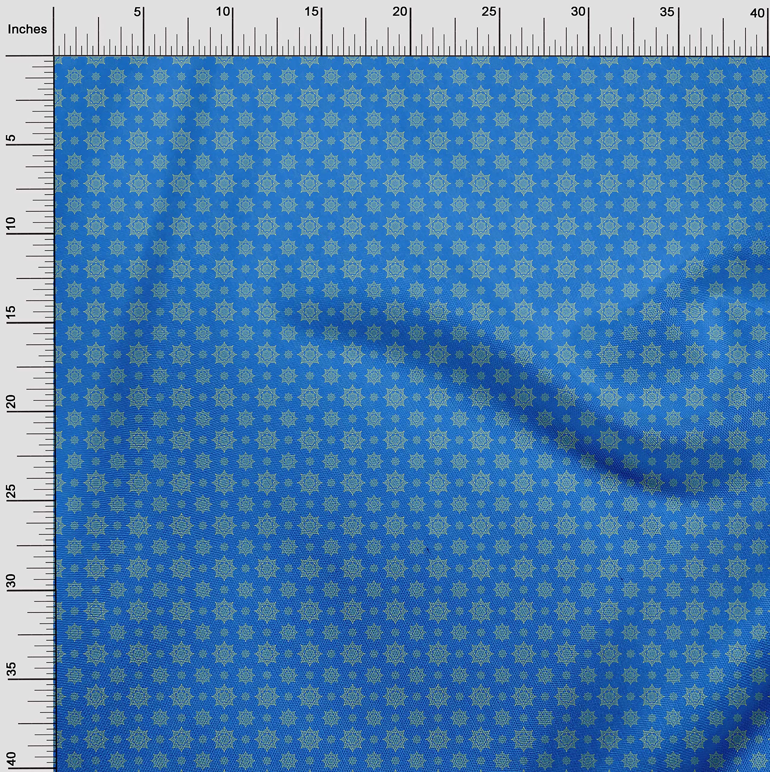 Premium 100% Cotton Cambric Blue Fabric - 56 Inch Wide Printed DIY Sewing Material for Clothing & Asian Ornamental Crafts | Perfect for Quilting, Dressmaking & Home Decor Projects