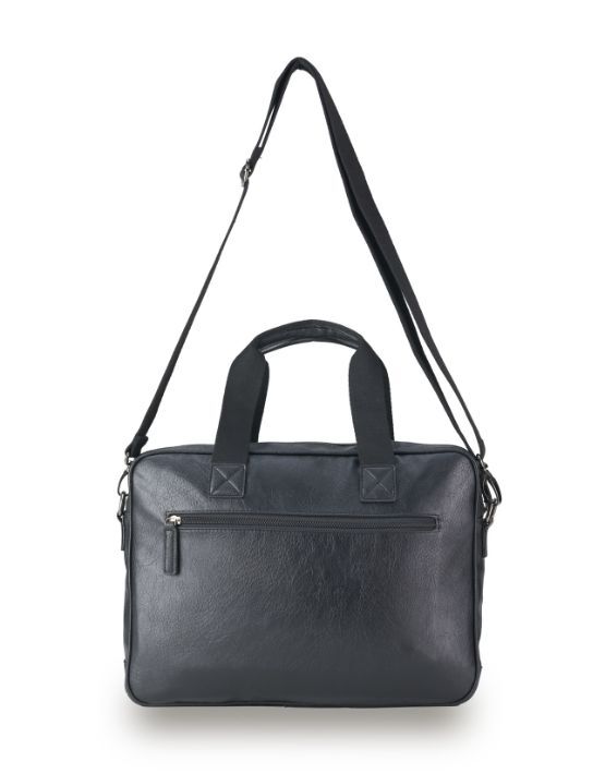 Tosca VG014 Vegan Leather Business Laptop Bag for Women & Men - Black - Perfect for Office, Work, Travel & Commuting