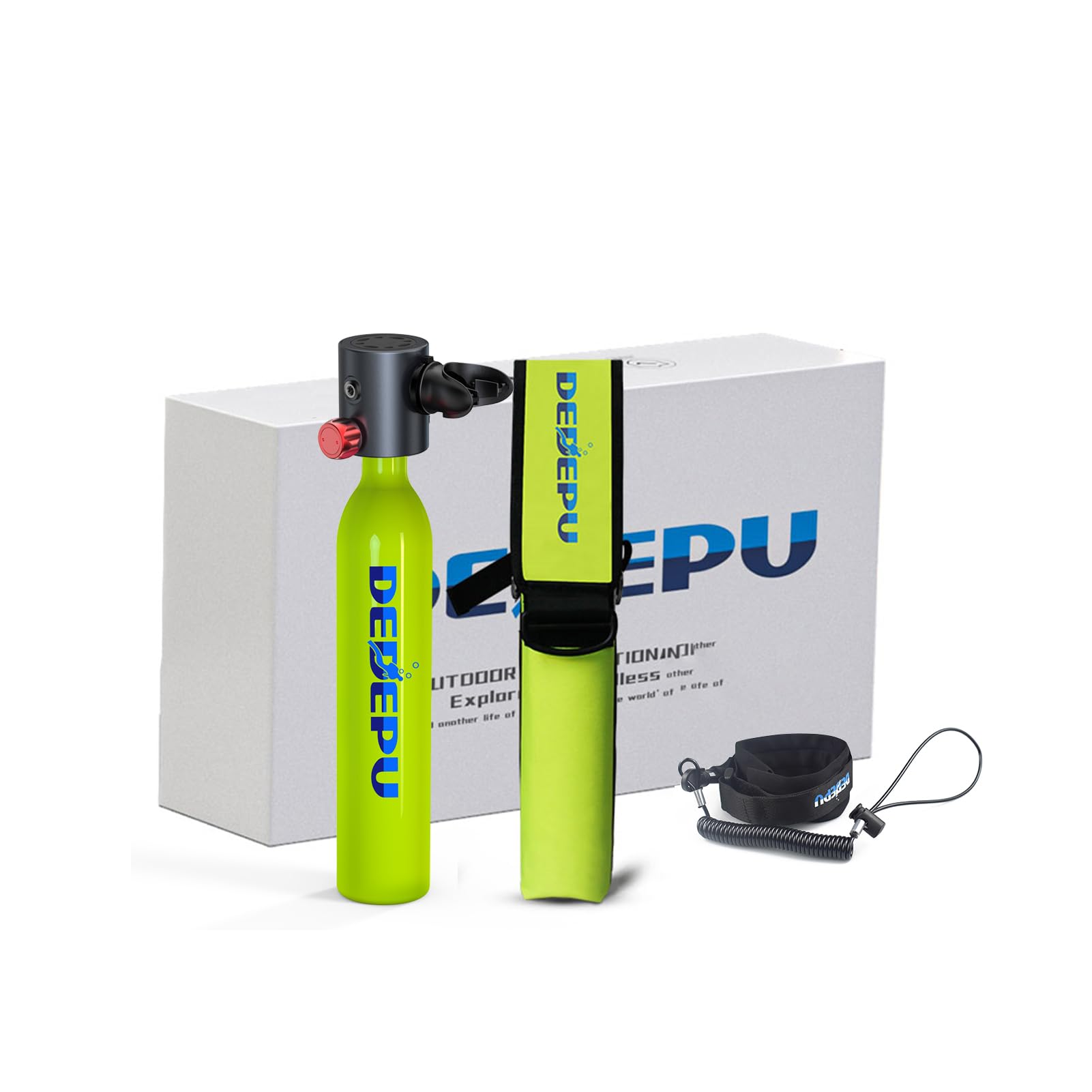 DEDEPU 0.5L Mini Scuba Tank - Portable Diving Oxygen Cylinder with 5-10 Min Underwater Time - Compact Scuba Gear for Snorkeling, Spearfishing & Pool Training - Ideal for Beginners & Professional Divers