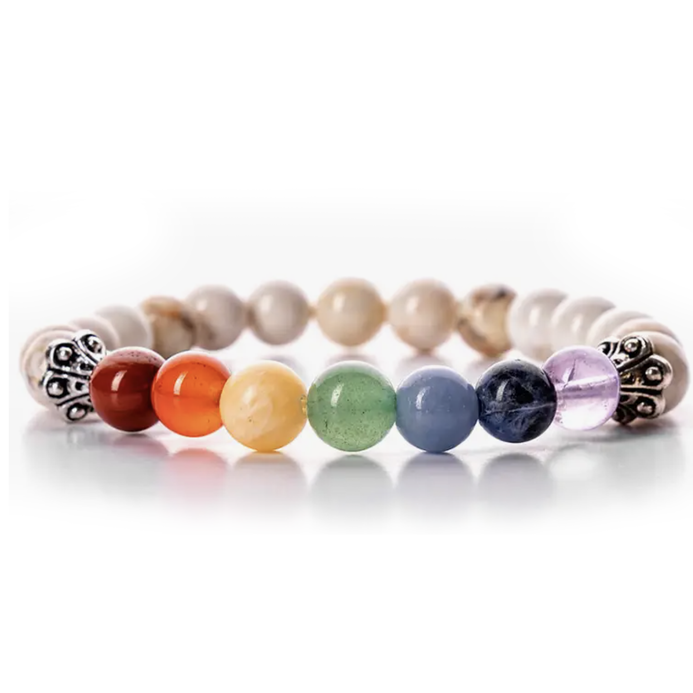Calming Howlite Chakra Balancing Bracelet for Stress Relief & Meditation - Perfect for Yoga, Mindfulness & Spiritual Healing