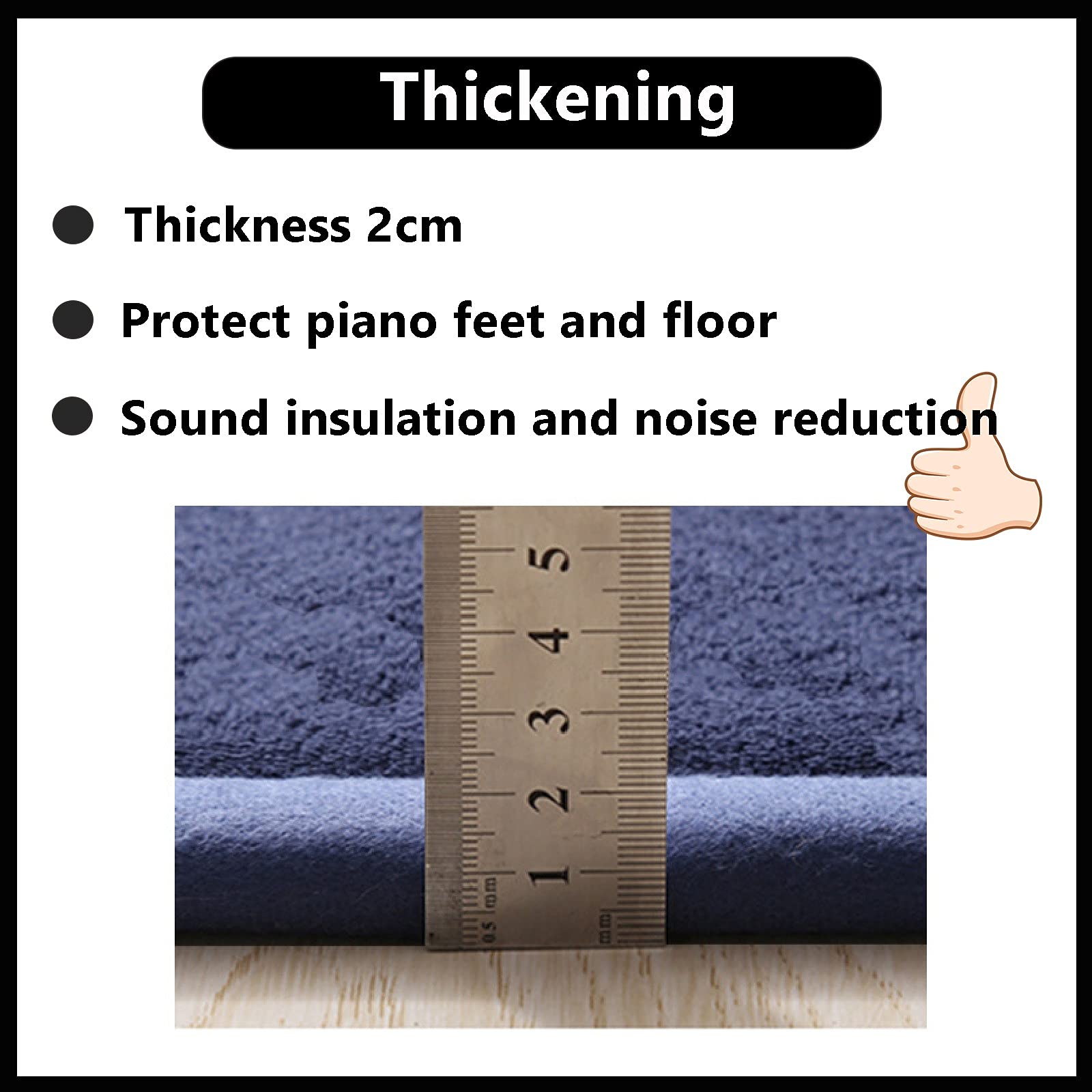 Premium Soundproof Piano Rug - Thick Noise Reducing Carpet with 3 Pedal Covers | Acoustic Floor Mat for Piano Protection & Sound Dampening | Ideal for Home Studios, Music Rooms & Apartments