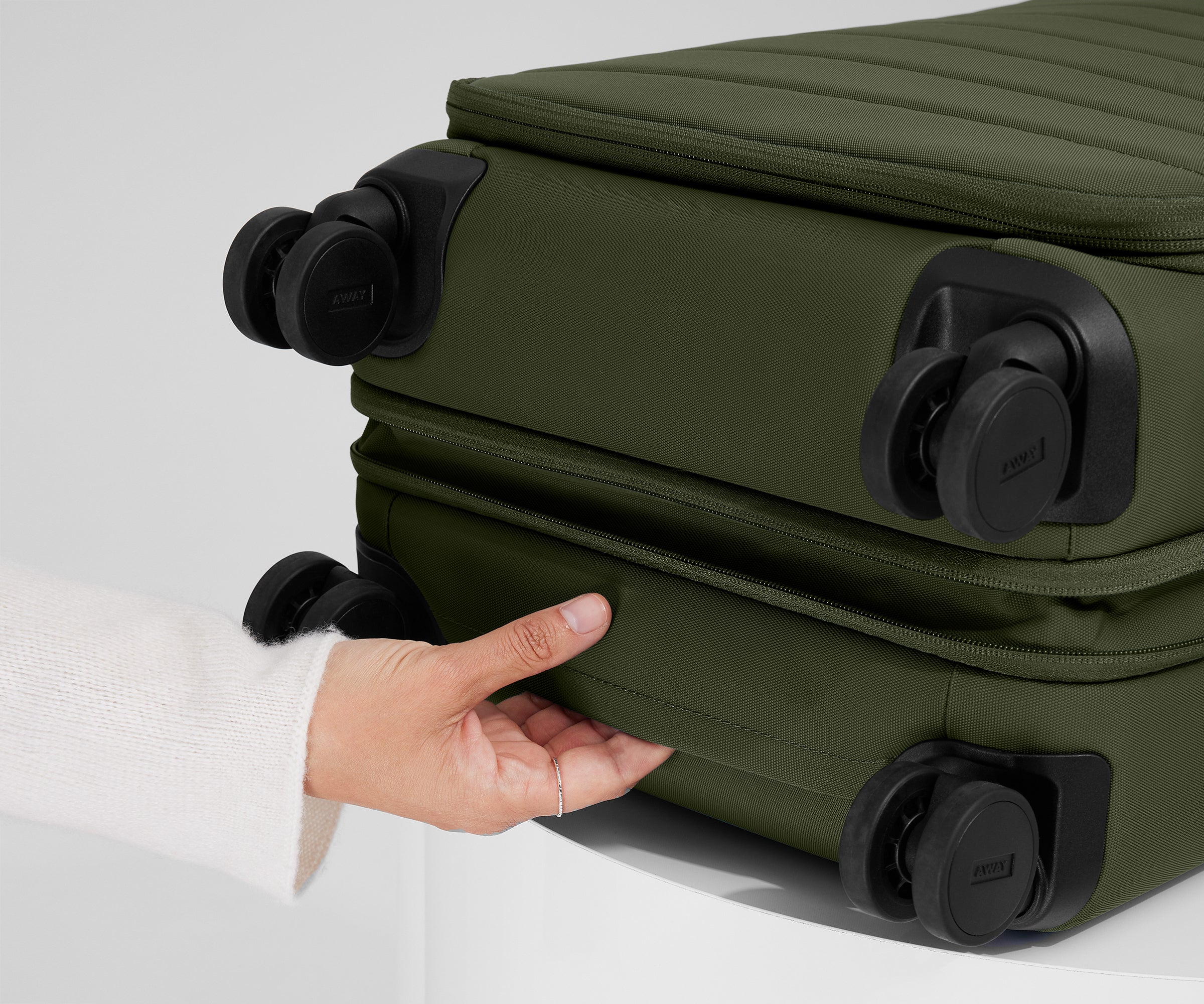 Olive Green Softside Carry On Luggage - Lightweight & Durable for Air Travel, Weekend Getaways & Business Trips