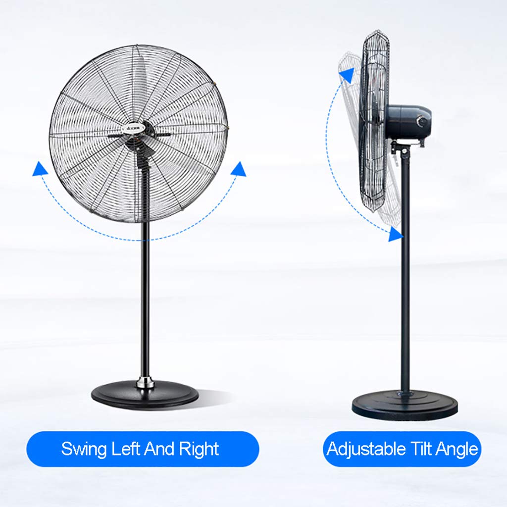 Black Pedestal Fan with Oscillating Movement & Tilt-Back Head - 3-Speed Adjustable Cooling Fan for Office, Home, and Shop Use - Perfect for Bedroom, Living Room, and Workspace (3 Sizes Available)