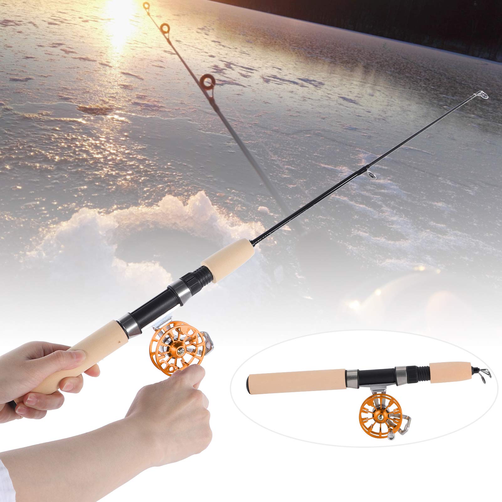 **Lightweight Telescopic Fishing Rod - Portable Mini Ice Fishing Pole for Saltwater, Freshwater & Fly Fishing | Perfect Gift for Anglers & Outdoor Enthusiasts | Great for Camping, Travel & Winter Fishing Adventures**