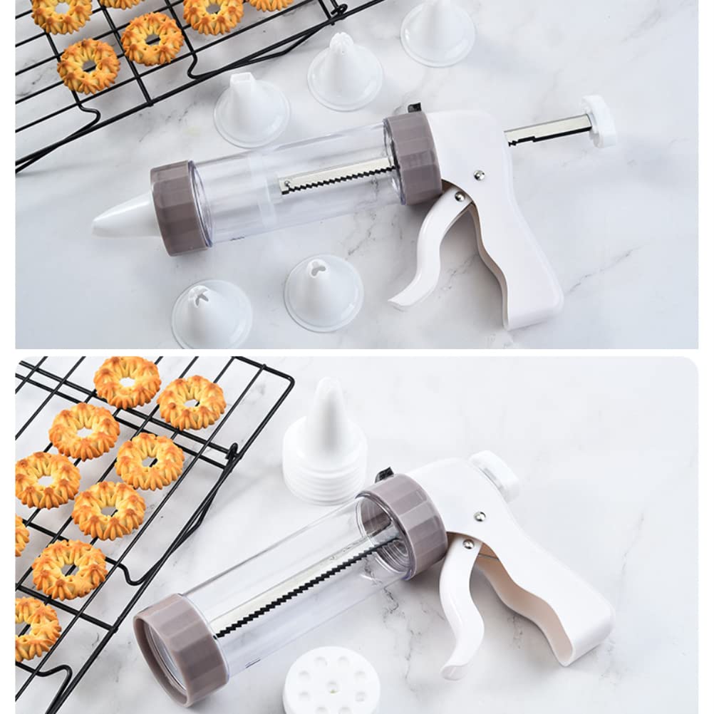 Stainless Steel Cookie Press Gun Kit with 13 Discs & 6 Icing Nozzles - Professional Spritz Cookie Maker for Baking, Biscuit Decorating - Perfect for Christmas Cookies, Wedding Favors & DIY Dessert Making