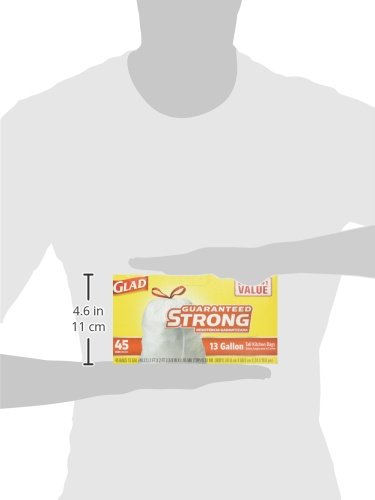 Glad Tall Kitchen Drawstring Trash Bags - 13 Gallon, 45 Count | Strong & Leak-Proof Garbage Bags for Home, Office & Outdoor Use