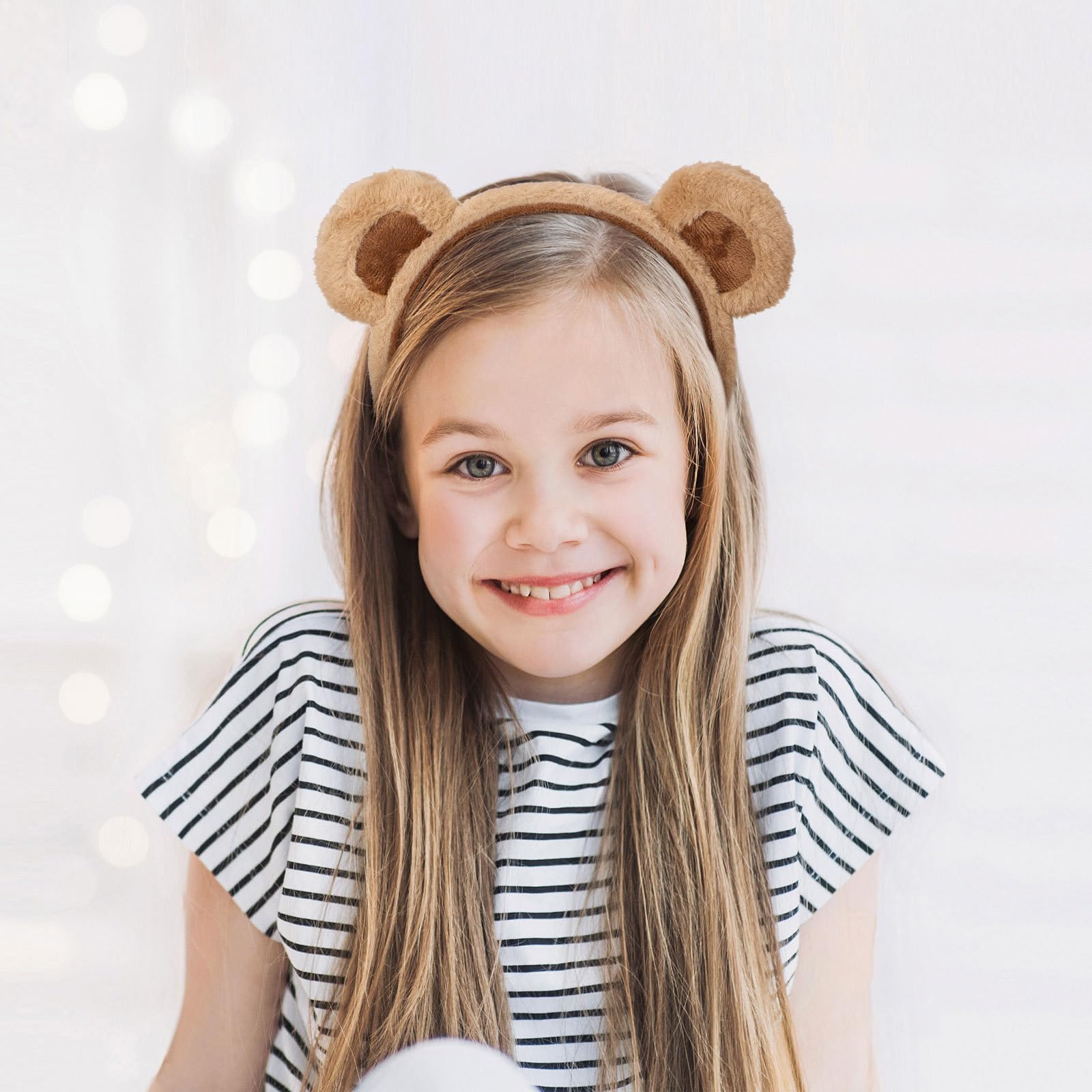 Cute Bear Ears Headband for Women & Girls - Soft Animal Hairband for Face Washing, Spa, Makeup, Party & Cosplay - Adjustable Hair Hoop Headwear Accessories (Great for Halloween, Costume Parties & Self Care Routines)