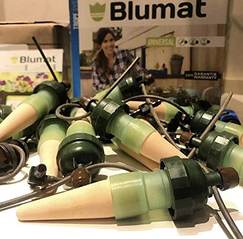 Blumat Automatic Drip Irrigation System for 8 Plants with Pressure Reducer - No Electricity or Batteries Needed - Perfect for Garden, Patio, Hanging Baskets, Raised Beds & Greenhouses | Indoor & Outdoor Plant Watering Solution