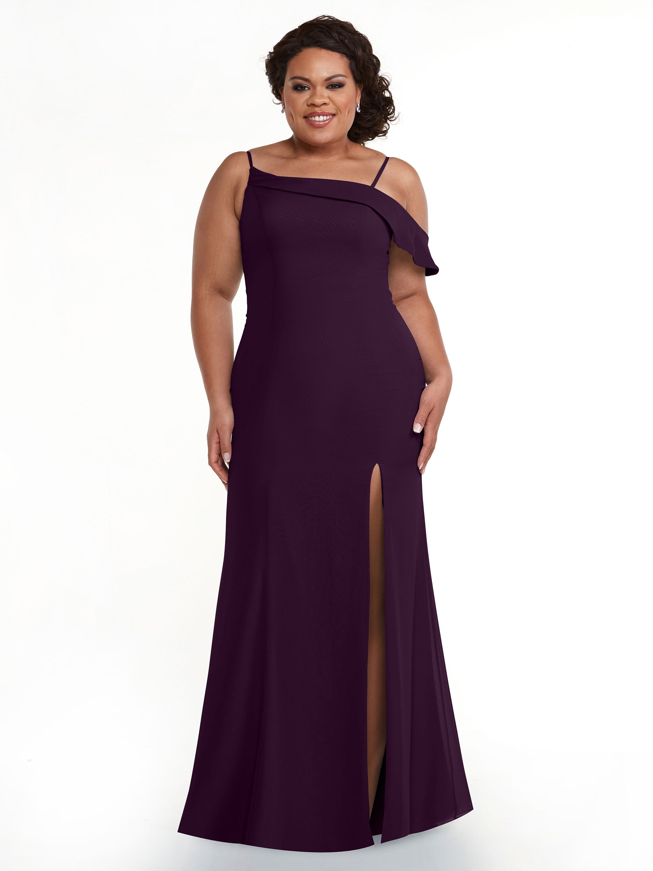 Elegant One Shoulder Fit & Flare Chiffon Bridesmaid Dress 80153 - Perfect for Weddings, Formal Events & Special Occasions