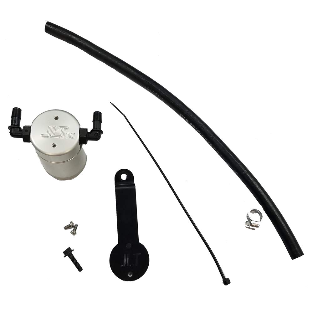 JLT Performance 3.0 Oil Separator 3102P-C for 2016-2019 Honda Civic EX/SI 1.5T - Passenger Side Clear Anodized Catch Can - Improve Engine Performance & Reduce Carbon Buildup - Perfect for Daily Driving & Performance Tuning