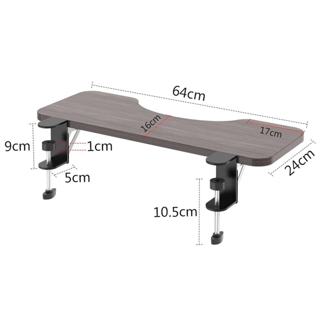 Ergonomic Keyboard Tray with Easy Clamp-On Design - No Screw Installation Needed, Adjustable Desk Extender Side Table for Home & Office Workspace - Perfect for Computer Workstations, Gaming Setups and Small Space Organization