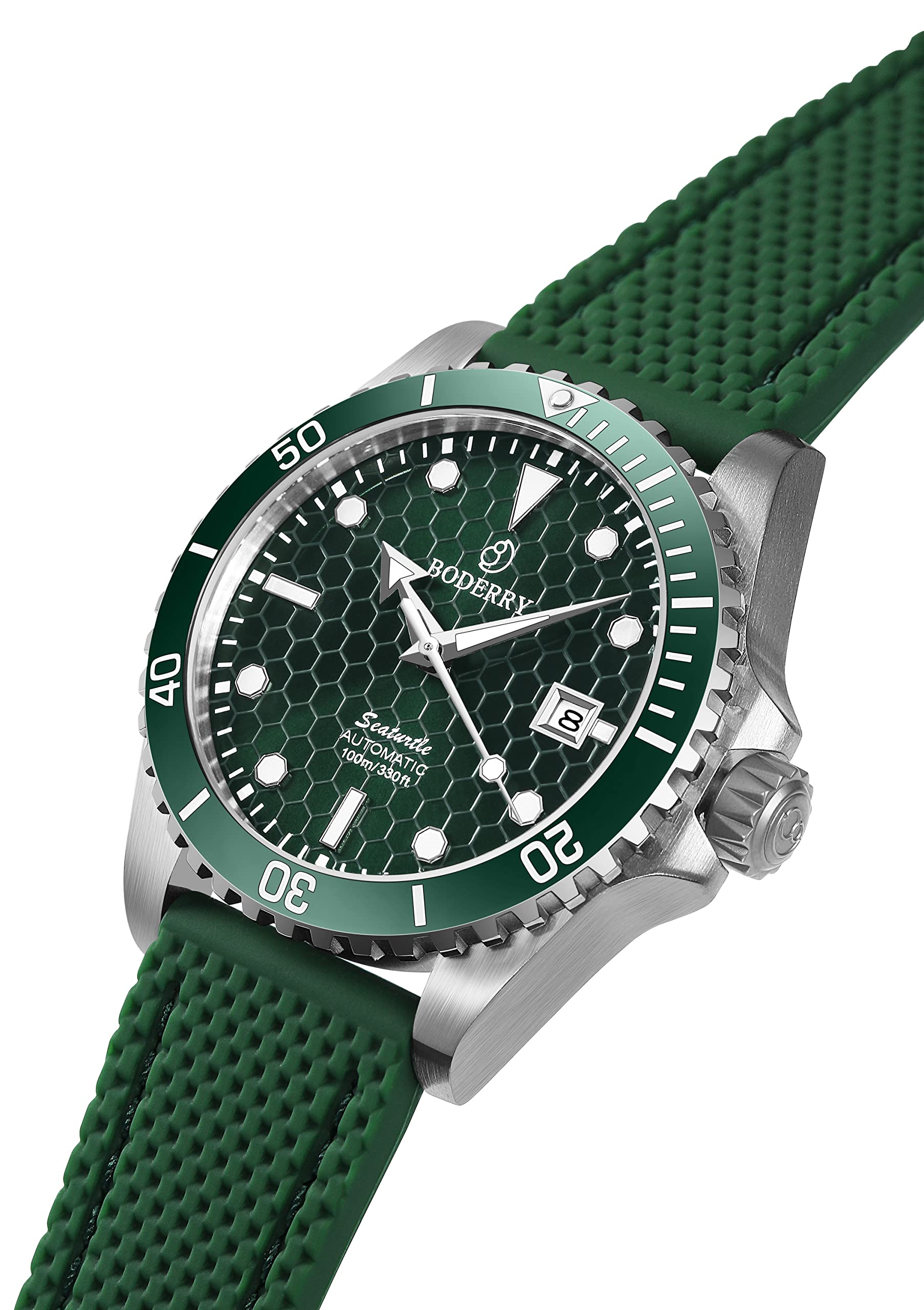 BODERRY Men's Automatic Dive Watch - Japanese Movement, Titanium Case, Sapphire Crystal, 100M Waterproof, Swiss Super Luminova, Screw Down Crown - Perfect for Scuba Diving, Swimming & Outdoor Adventures