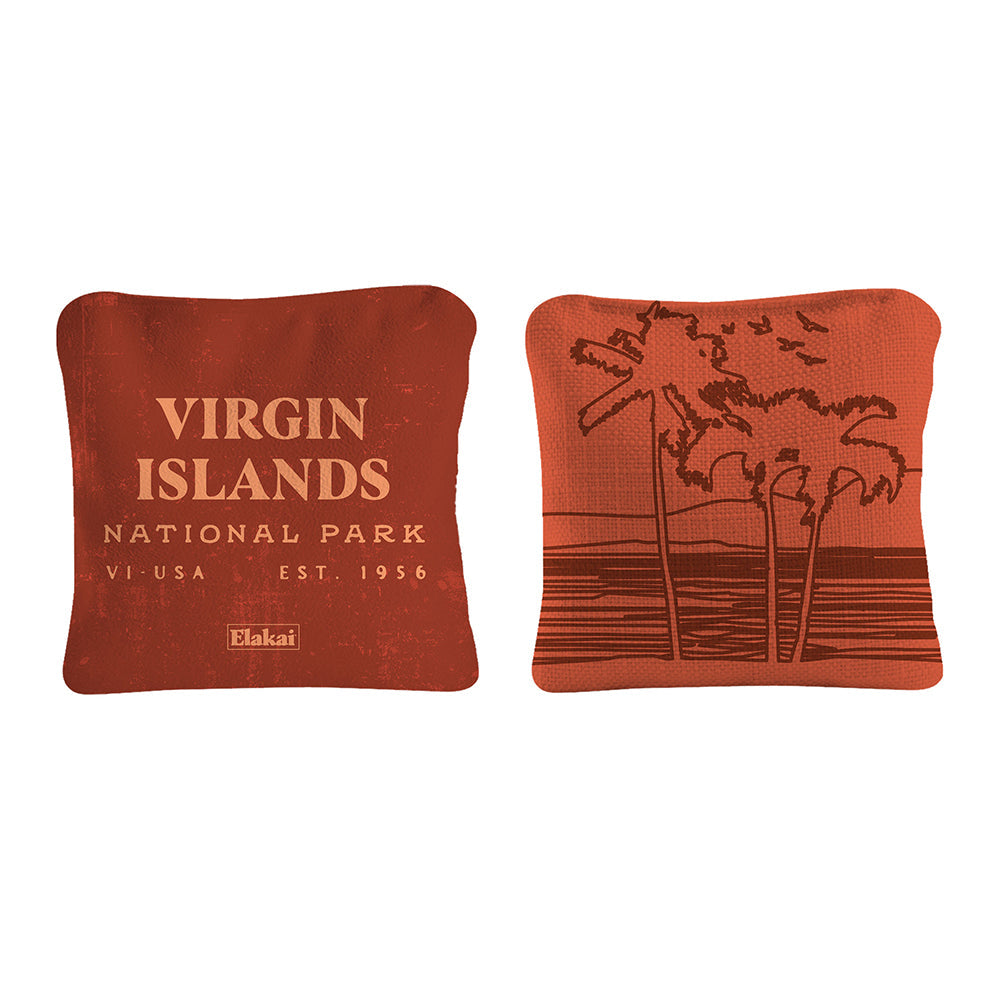 Premium Cornhole Bags Set - National Parks Collection Featuring Virgin Islands Design - Perfect for Backyard BBQs, Tailgating & Outdoor Parties