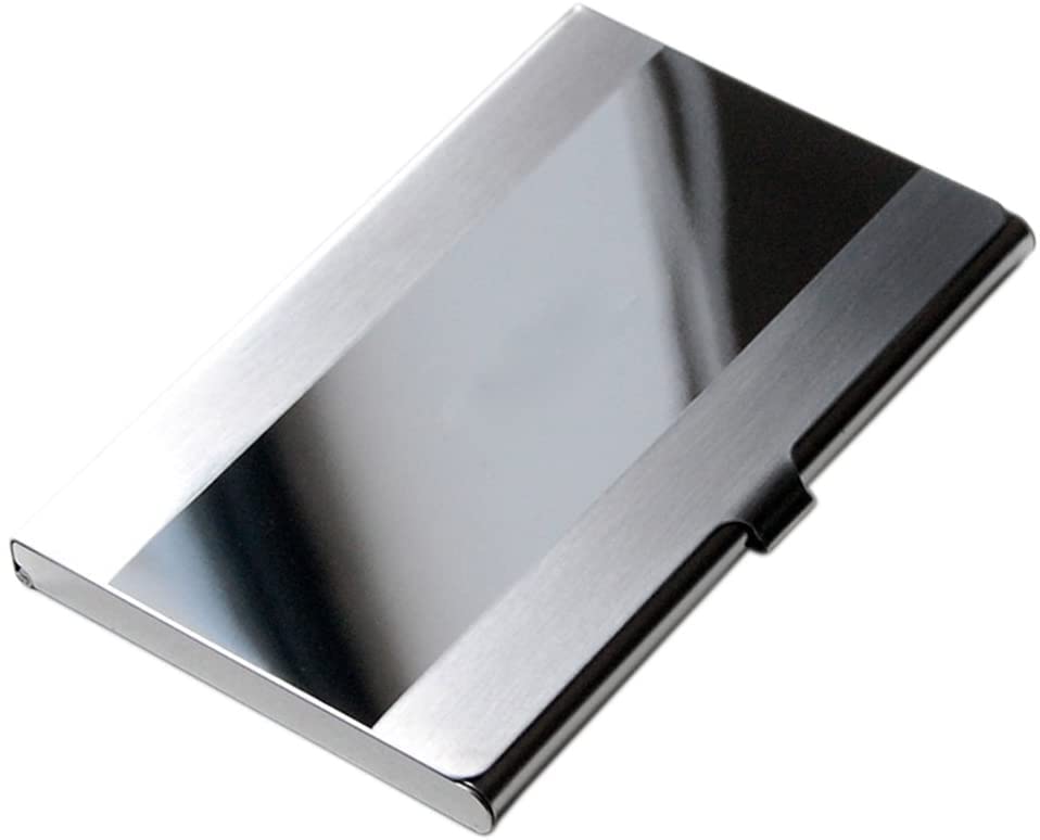 Premium Stainless Steel Business Card Holder - Slim Metal Credit Card Case with Secure Storage for ID, Cards & Cash - Perfect for Office, Travel & Gifting (1 Pack)