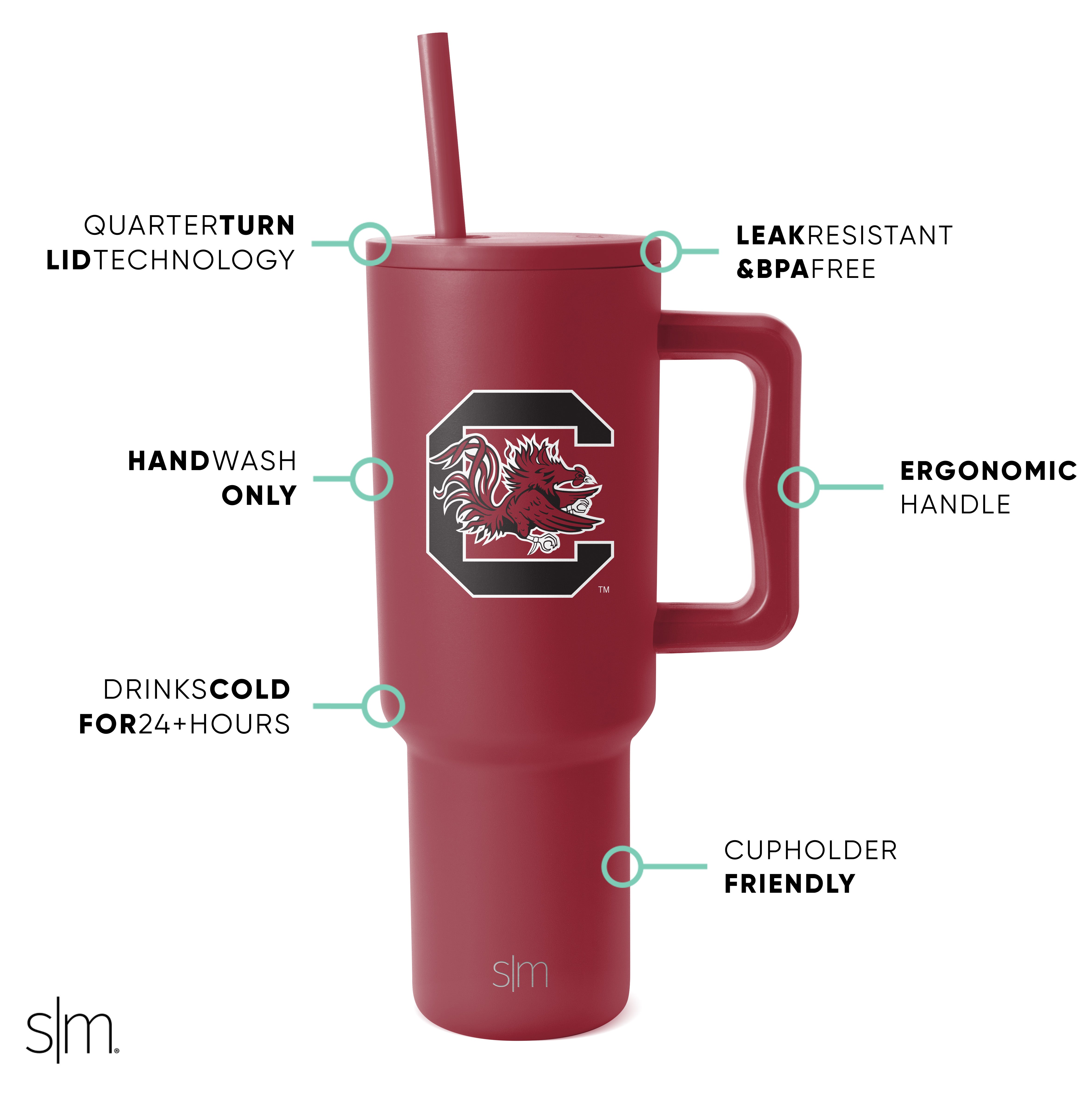 Collegiate Trek Tumbler - Insulated Stainless Steel Water Bottle with Lid for College Students | Perfect for Campus, Gym & Outdoor Adventures