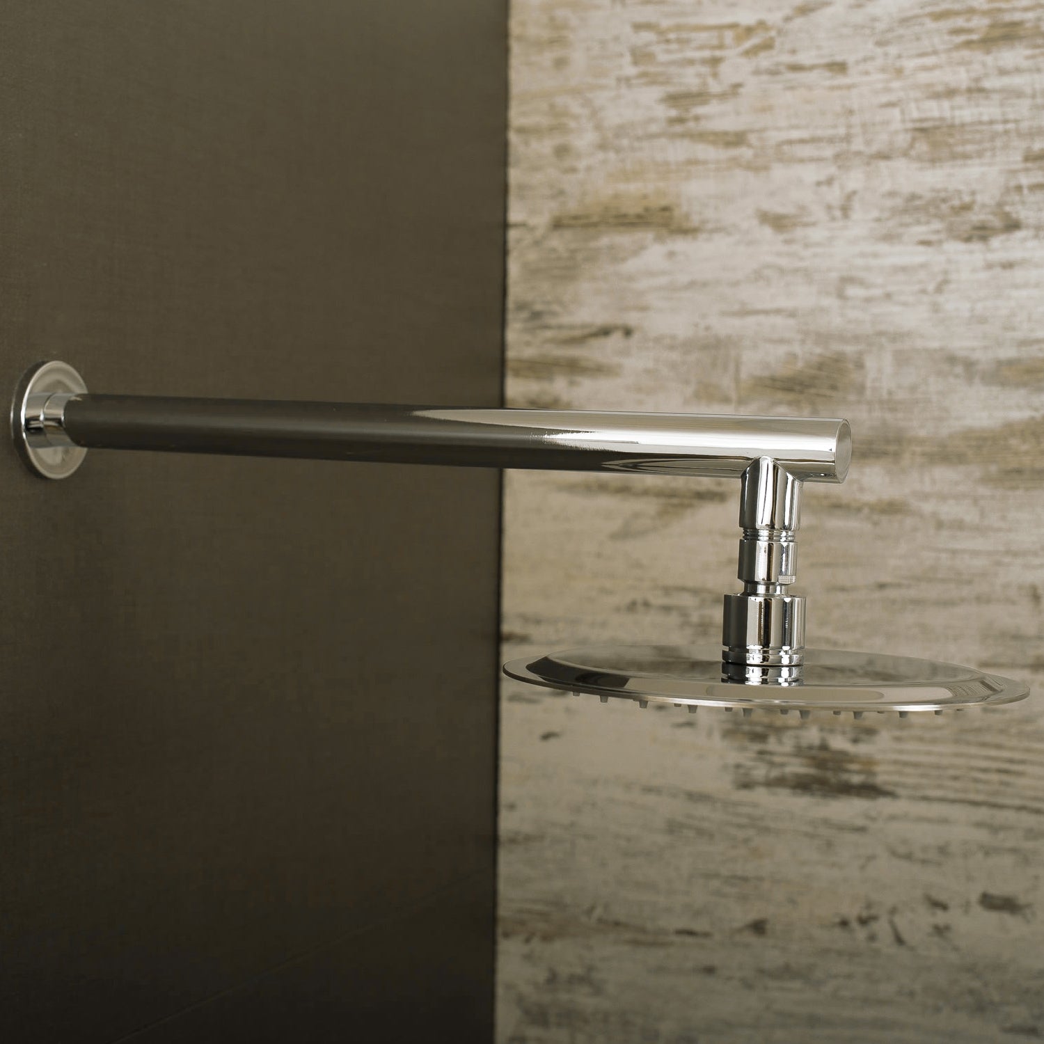 DAX Round Shower Arm - 15 Inch Brass Wall Mount with Chrome Finish (D F04 15 CR) - Perfect for Bathroom Renovation & Modern Shower Installation