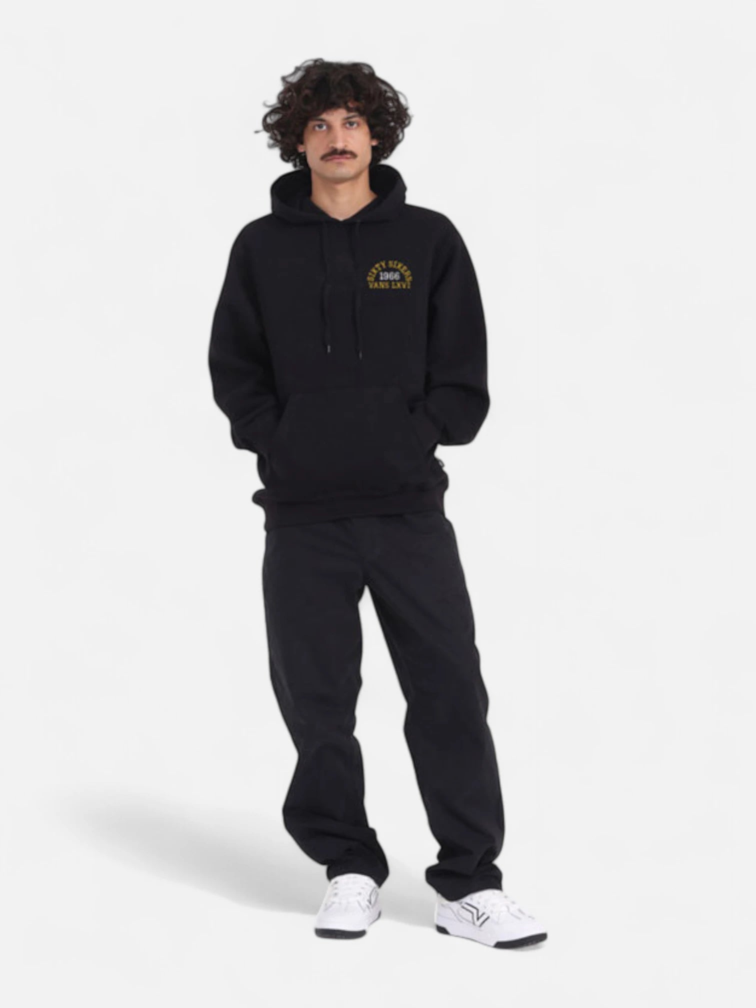 Vans Frat LXVI Black Hoodie - Men's Casual Pullover Sweatshirt for Streetwear & Everyday Comfort