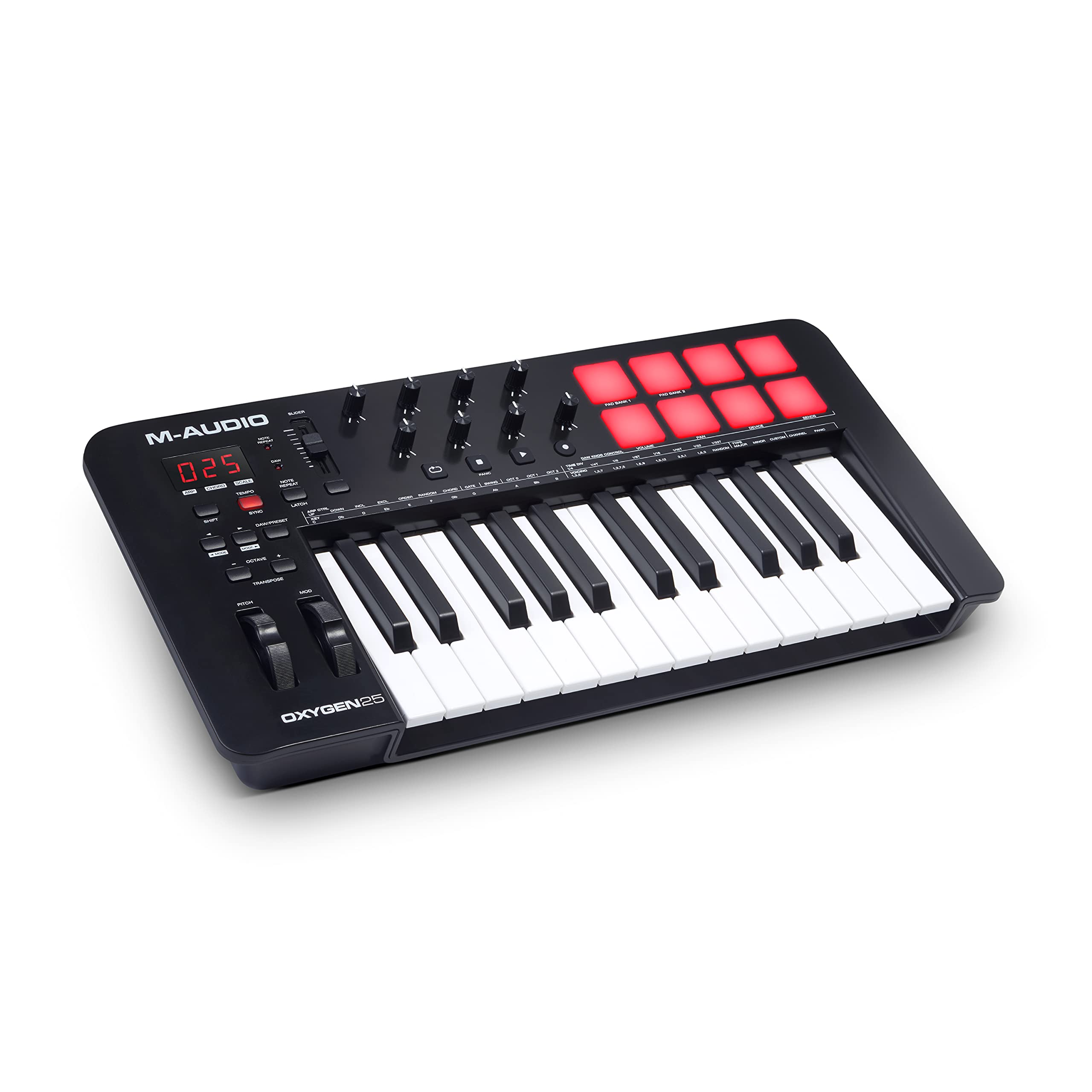 M-Audio Oxygen 25 MKV 25-Key USB MIDI Keyboard Controller with Beat Pads, Smart Chord & Scale Modes, Arpeggiator - Perfect for Music Production, Live Performance & Home Studio Recording