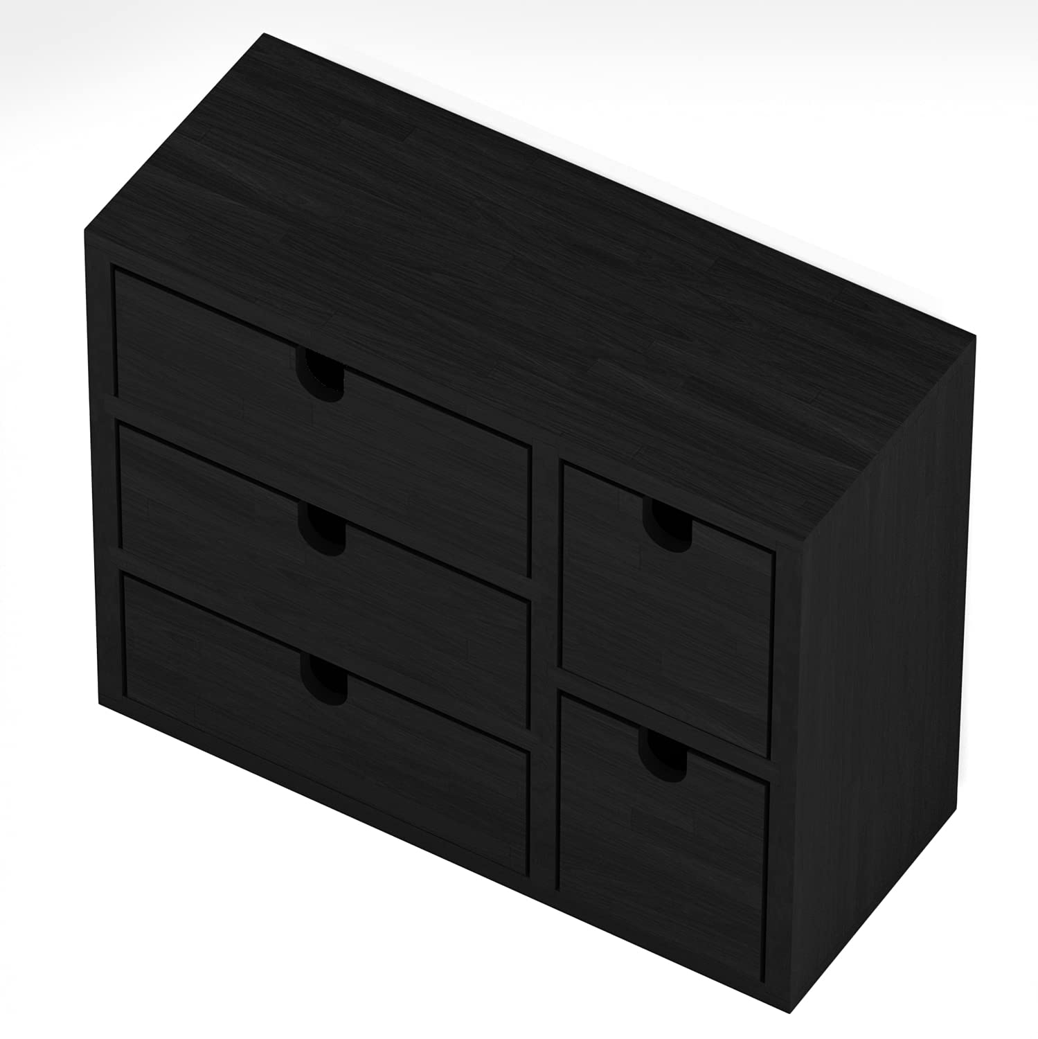 Brightmaison BGT Capri Wooden Desk Organizer - Office Supplies Storage, Sewing Kit Box & Jewelry Holder - Decorative Small Wooden Box for DIY Projects (Black) - Perfect for Home Office, Craft Room & Vanity Organization
