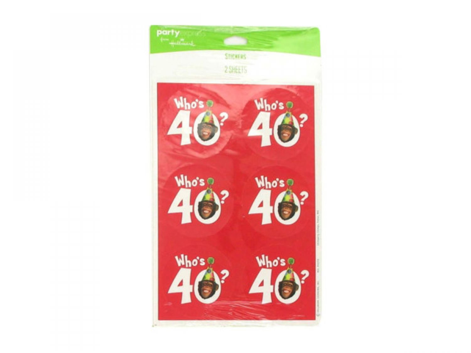 StarSun Depot Who's 40? Monkey Around Stickers - Pack of 96 Fun Animal Stickers for Birthday Parties, Name Tags & DIY Crafts | Perfect for 40th Birthday Decorations, Gift Wrapping & Scrapbooking