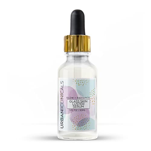 Urban Clinicals Glass Skin Luster Serum - Niacinamide & Hyaluronic Acid Face Serum for Dewy, Poreless & Radiant Skin | Glow-Boosting & Hydrating Formula | 1 fl oz Dropper Bottle | Perfect for Daily Skincare Routine & Nighttime Hydration