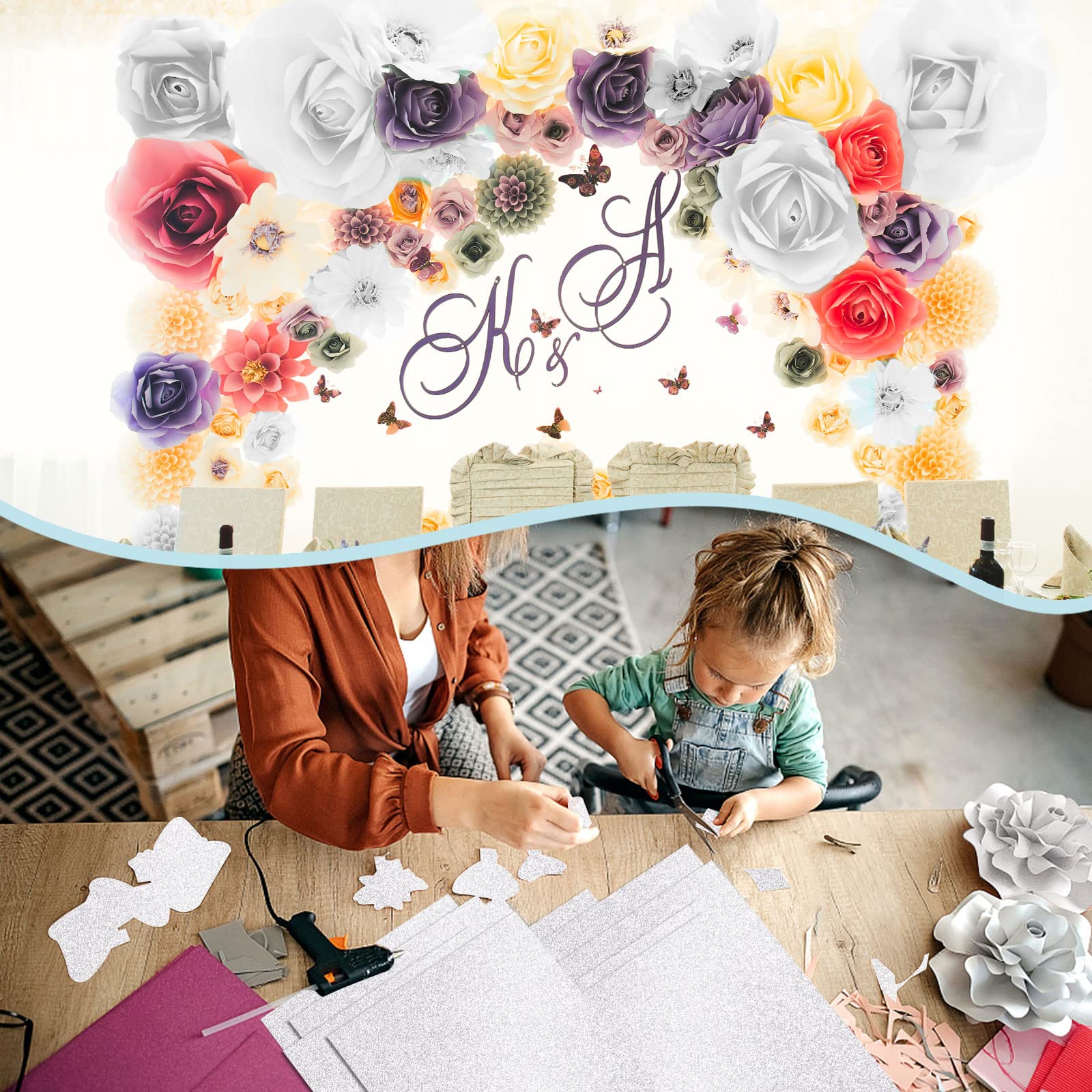 100 Sheets Silver Glitter Cardstock 8.5x11 Inches - Double-Sided Premium 100lb Shimmer Paper for Scrapbooking, DIY Invitations, Wedding Decor & Party Supplies - No Shedding, Non-Printable - Perfect for Crafting, Gift Wrapping & Home Decoration Projects