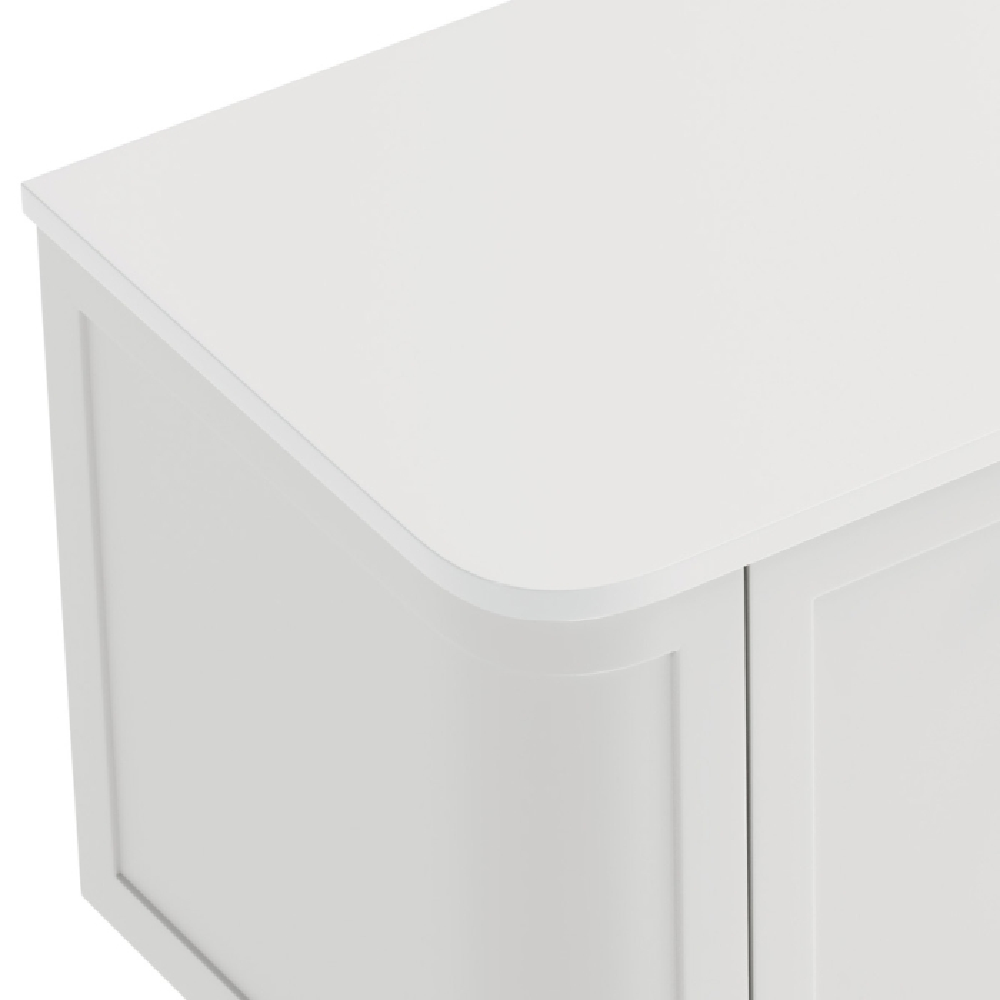 Fienza 503 164 Crystal Pure Curved Stone Bathtub 1500mm - No Tap Hole - Freestanding Soaking Tub for Modern Bathroom Luxury Spa Relaxation