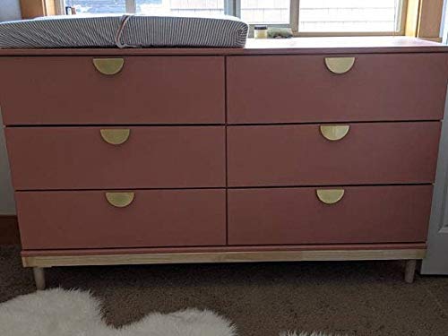 Half Moon Drawer Pulls - Brushed Gold Cabinet Handles, 2.5
