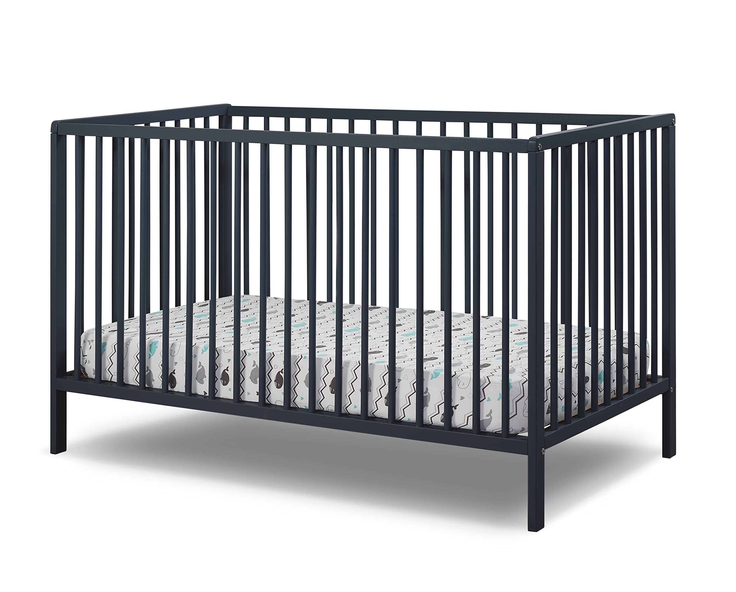 Sorelle Furniture Happy Crib 3-in-1 Convertible Crib - Sustainable Beech Wood Baby Crib, Toddler Bed & Daybed | Safe Nursery Furniture for Newborns & Kids | Perfect for Modern Nursery & Bedroom Decor (Midnight)