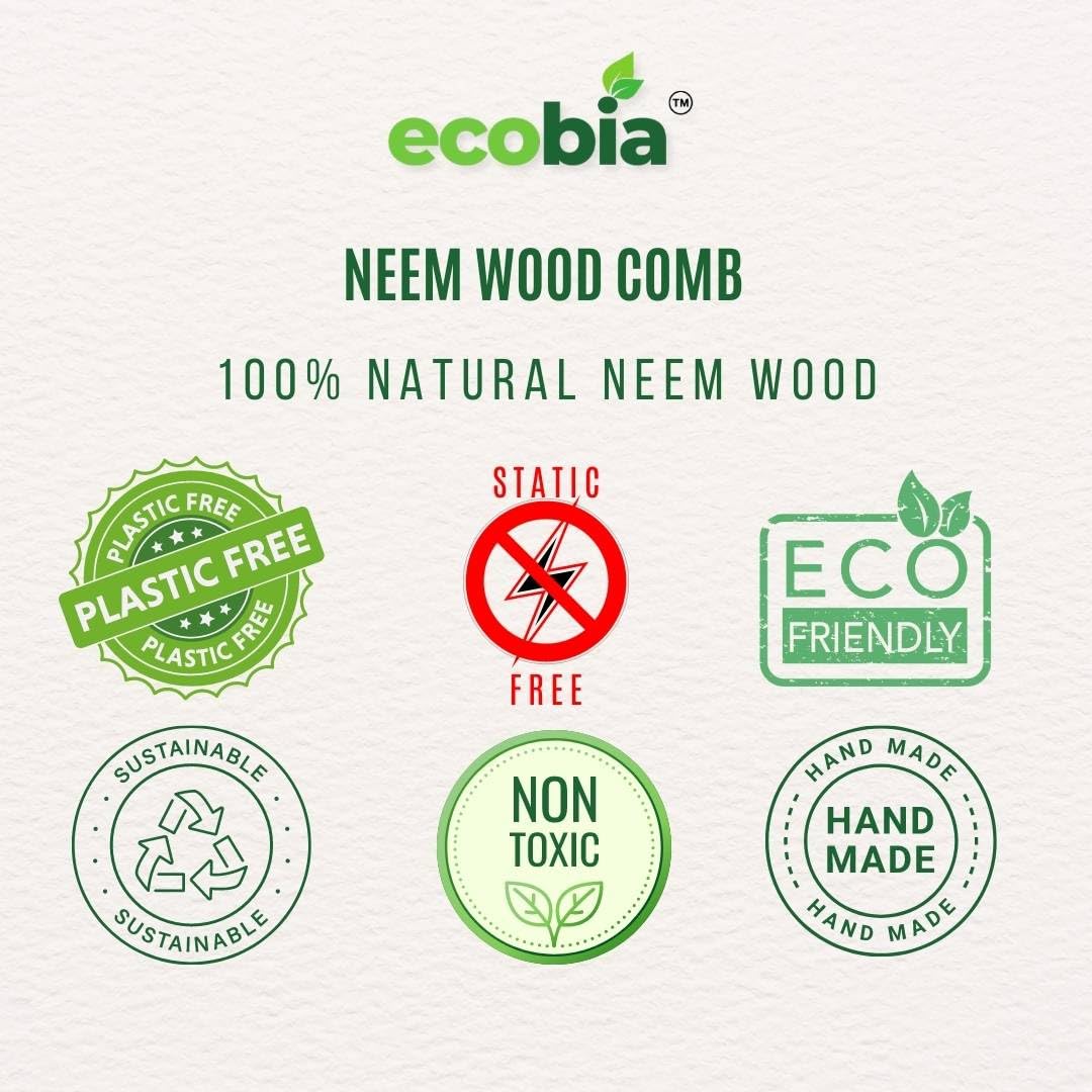Eco-Friendly Handmade Neem Wood Tail Comb for Women - Natural Hair Styling Tool for Detangling & Styling - Perfect for Home, Salon & Travel Use