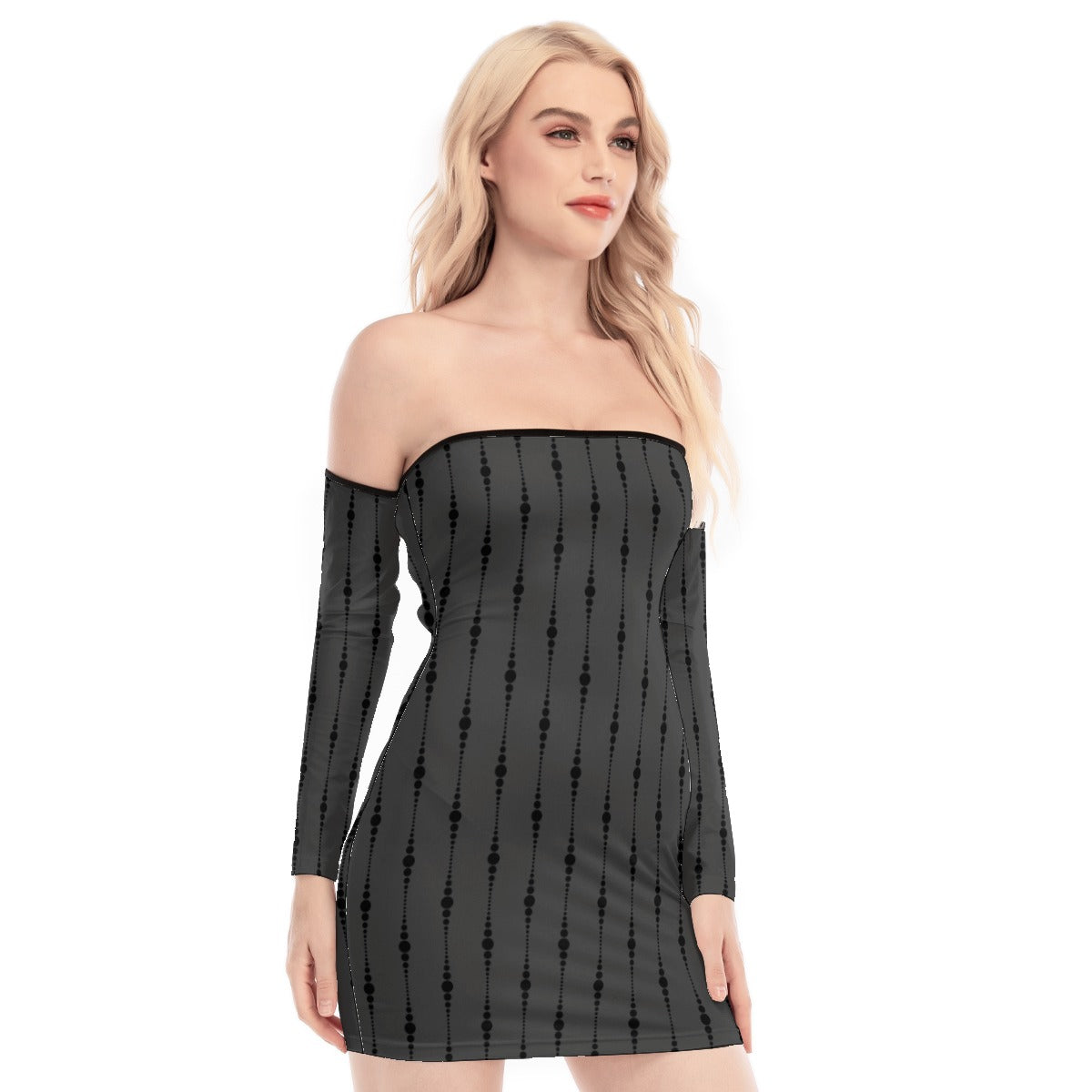 Gothic Off Shoulder Back Lace Up Dress for Women - Elegant Gothic Lace Up Party Dress for Evening, Prom, Halloween, Cosplay & Special Occasions