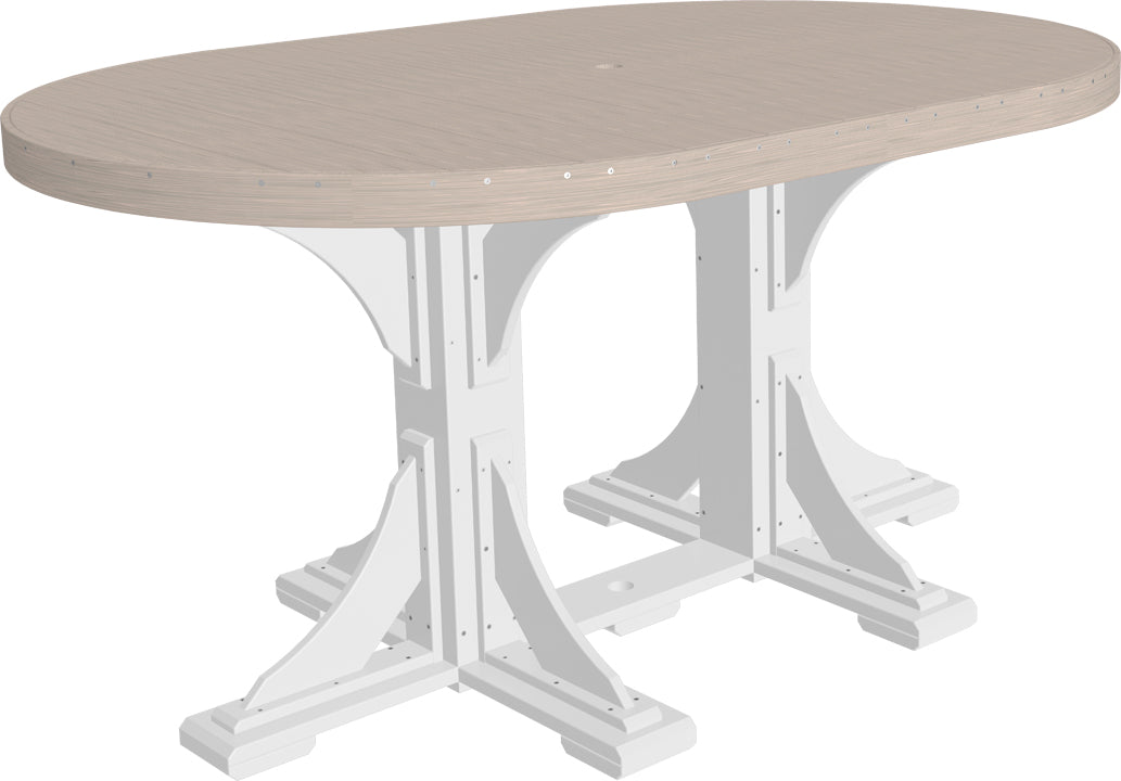 LuxCraft 4' x 6' Oval Dining Table Set for 6 - Modern Kitchen & Dining Room Furniture - Perfect for Family Gatherings, Dinner Parties & Small Spaces