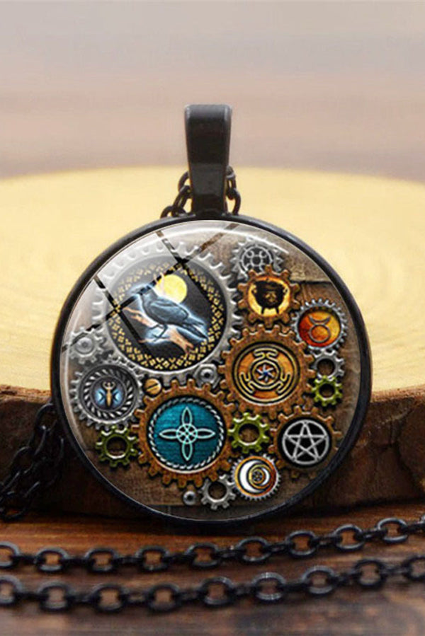 Steampunk Mechanical Time Gem Necklace for Women - Vintage Bronze Pocket Watch Pendant Jewelry - Perfect for Cosplay, Gothic Fashion & Unique Gift Giving