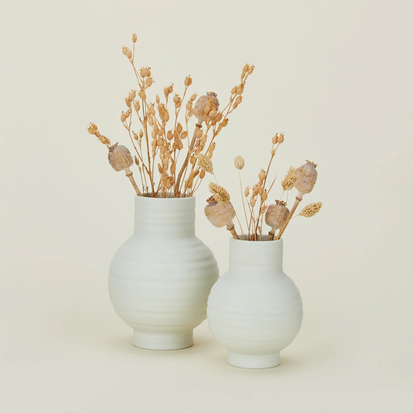 Small Bone White Ceramic Vase - Minimalist Home Decor for Living Room, Bedroom & Office Centerpiece