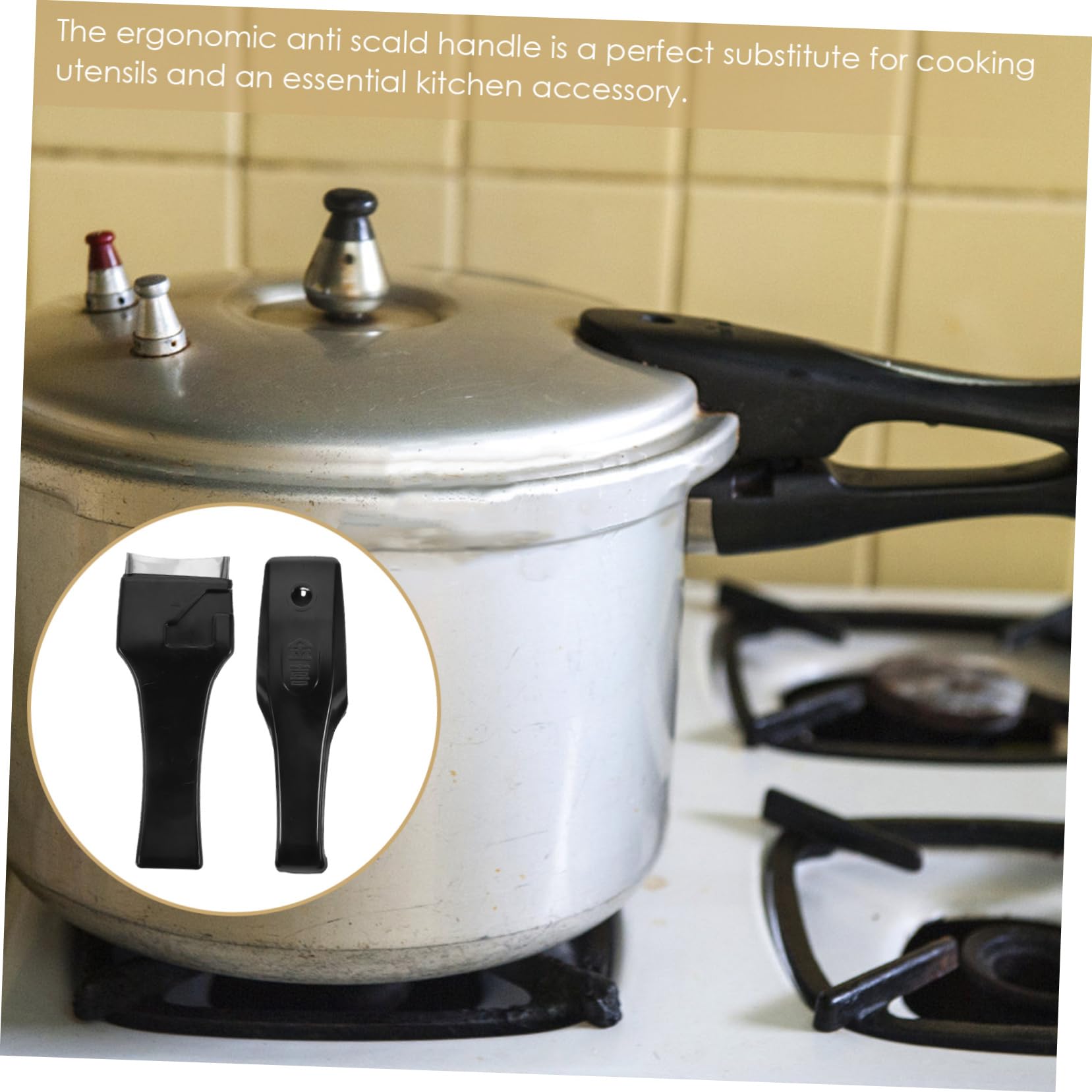 1 Pair Bakelite Pressure Cooker Replacement Handles - Durable Pot & Saucepan Grips for Wok, Steamer & Cookware - Perfect for Kitchen Safety & Easy Cooking