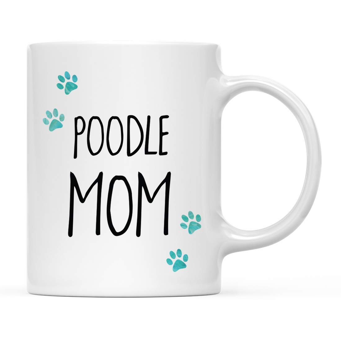 Funny Dog Mom Coffee Mug - 11oz Ceramic Cup with Poodle & Pawprint Design, Great Gift for Dog Lovers (Christmas, Birthday) - Includes Gift Box | Perfect for Coffee, Tea, Hot Chocolate at Home or Office