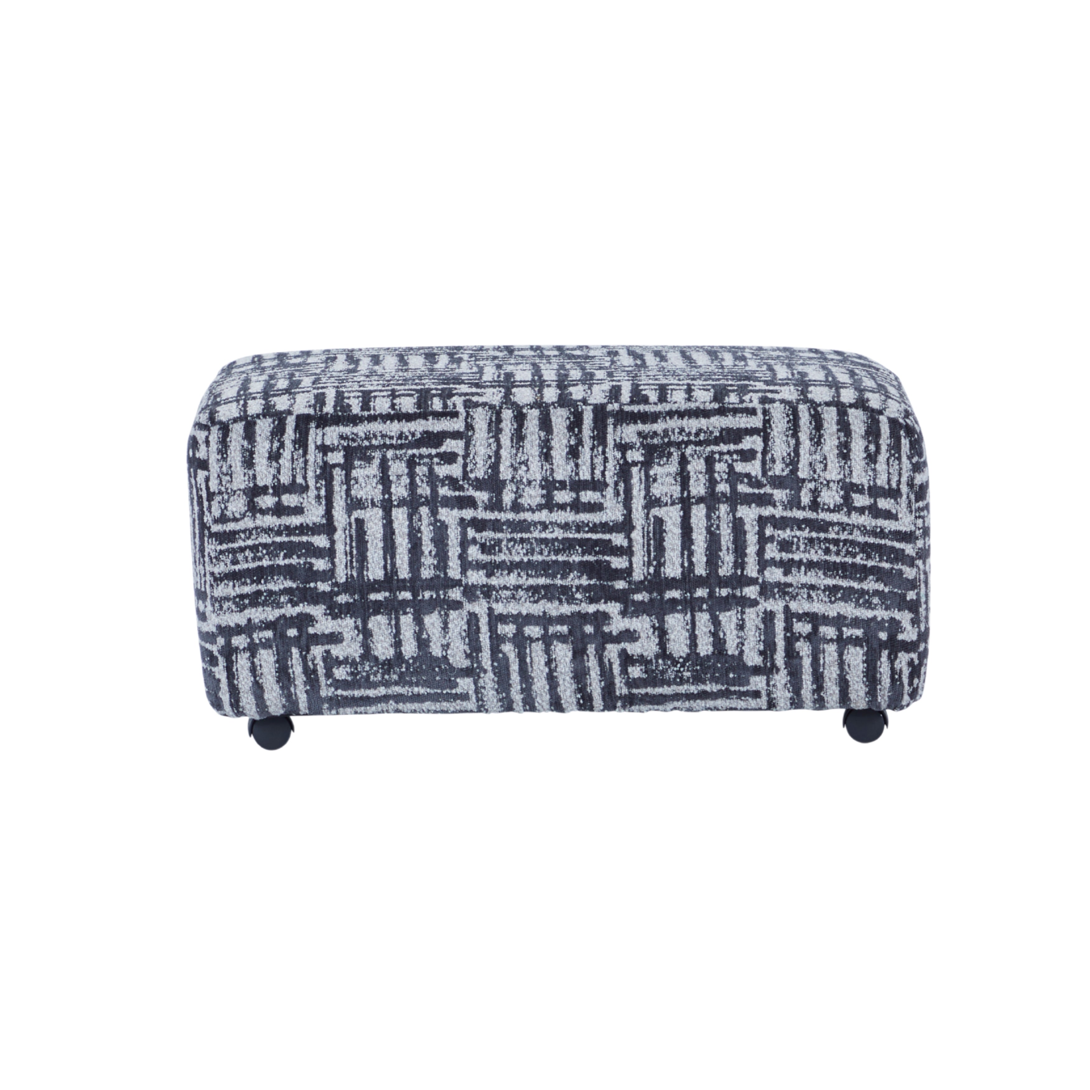 Roundhill Furniture Lancelot Striped Cocktail Ottoman - Stylish Footrest & Extra Seating for Living Room, Bedroom or Office