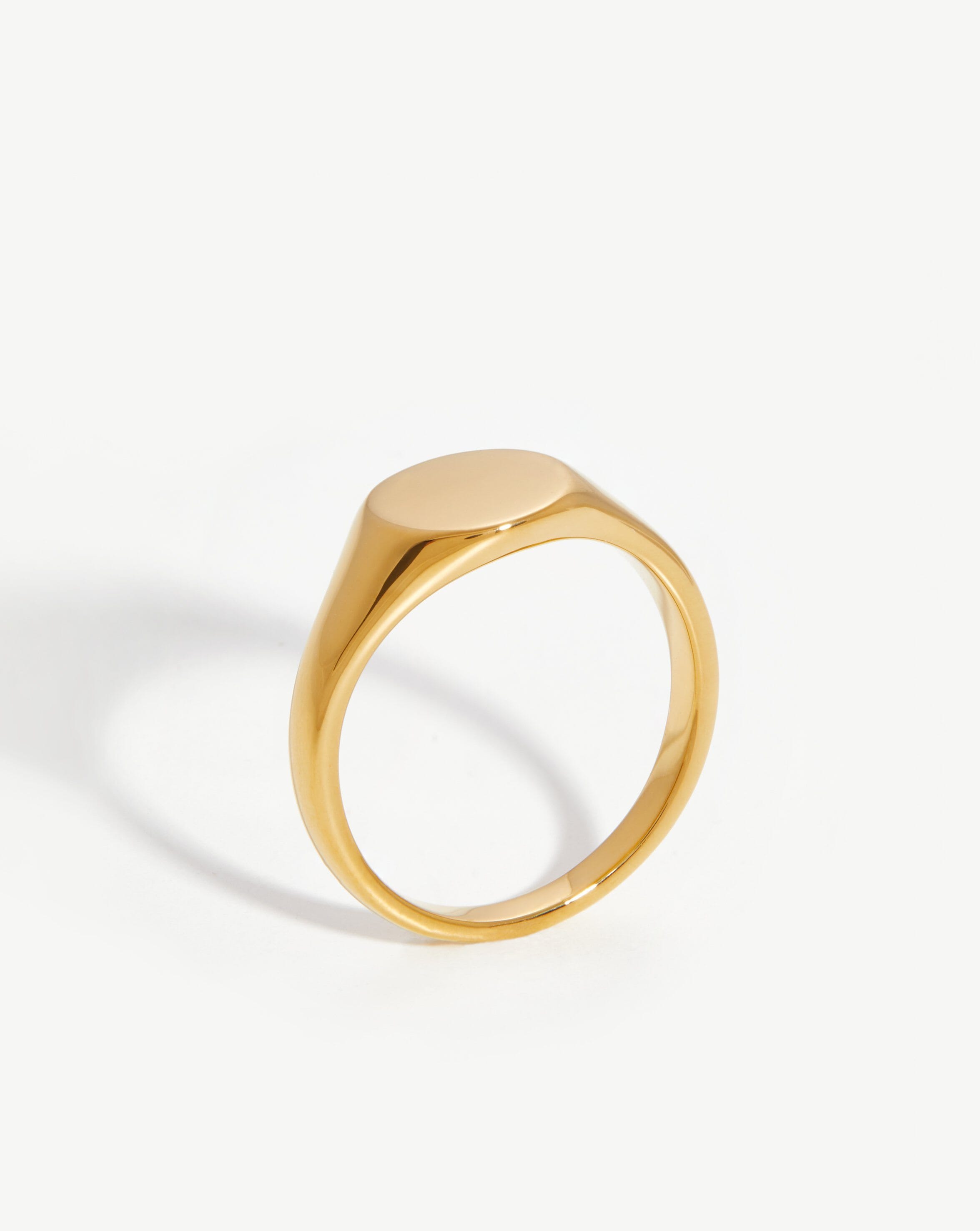 Personalized Engravable Round Signet Ring - 18k Gold Vermeil for Men & Women | Custom Initials, Monogram & Symbols | Perfect for Weddings, Anniversaries & Gifts