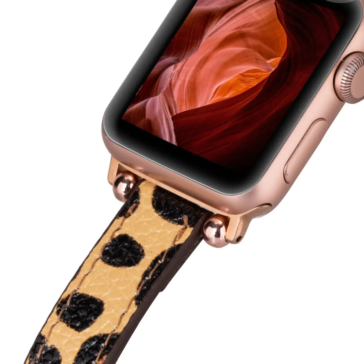 Leopard Print Genuine Leather Ultra Slim Apple Watch Band - Stylish & Durable Replacement Strap for Work, Gym & Everyday Wear
