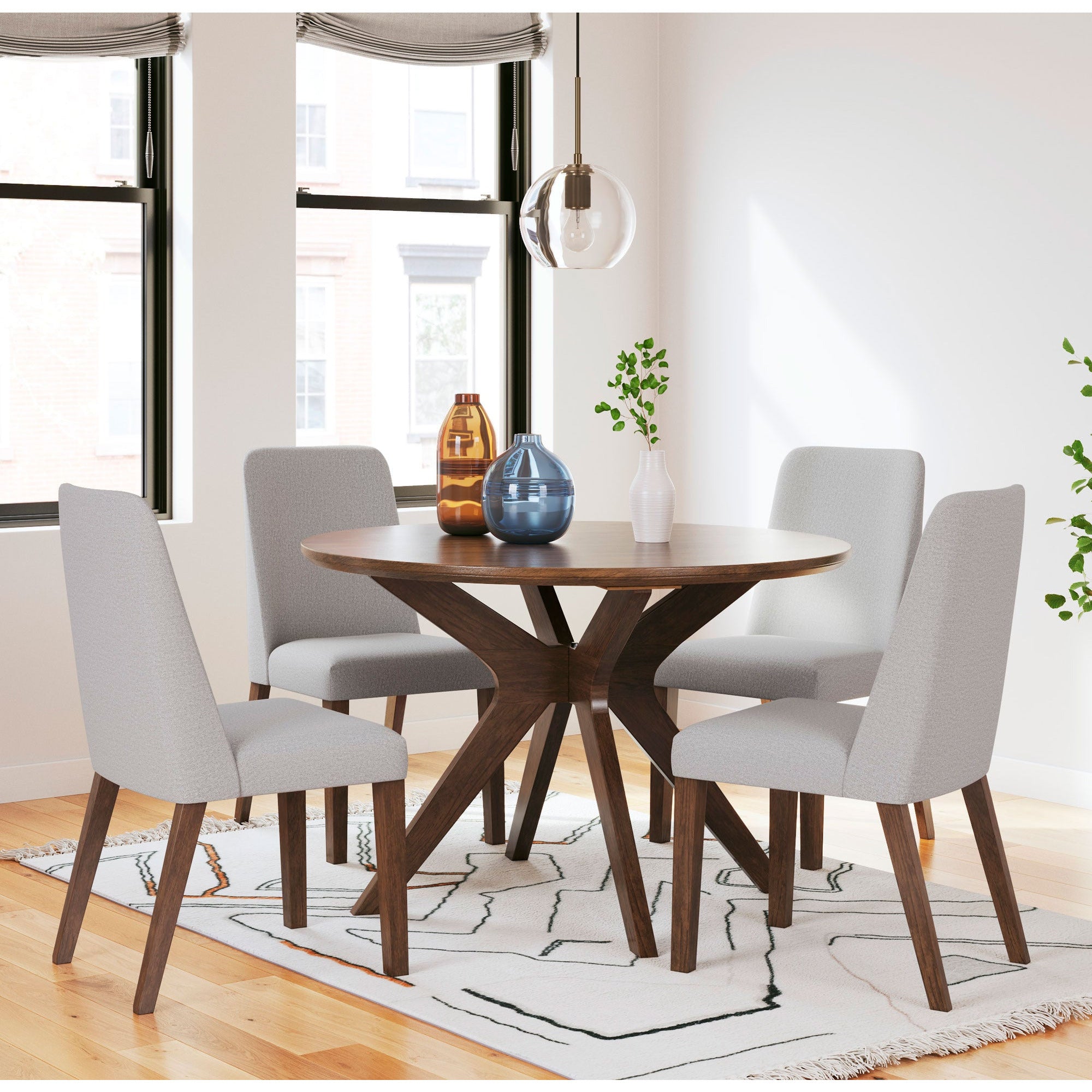 Lyncott 5-Piece Dining Set - Modern Wooden Table & 4 Chairs for Kitchen, Dining Room | Perfect for Family Meals & Entertaining Guests