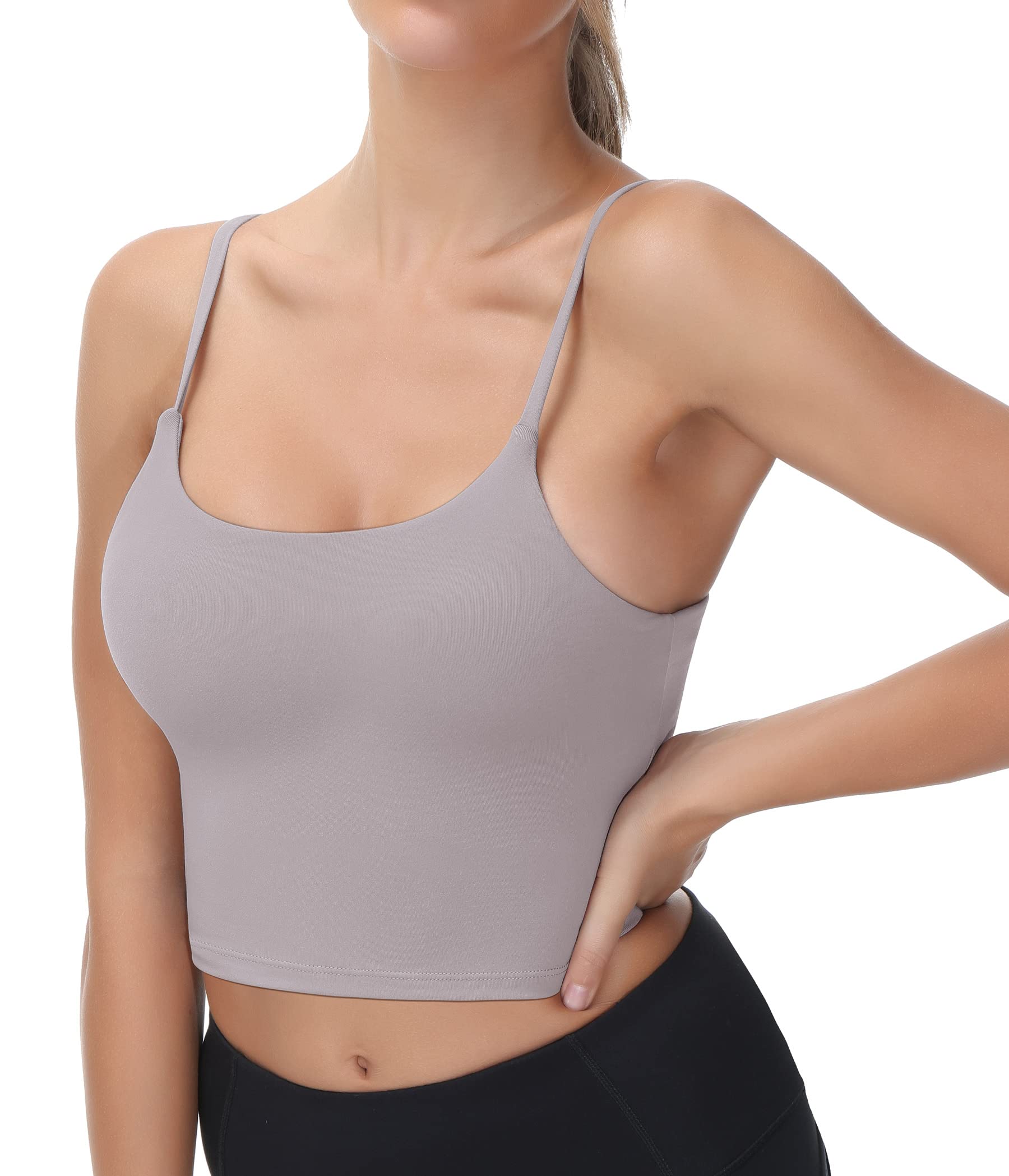 Ewedoos Women's Workout Tank Tops with Built-in Bra - Cropped Yoga Shirts & Longline Sports Bras for Running, Gym & Yoga | Breathable Athletic Tops for Women