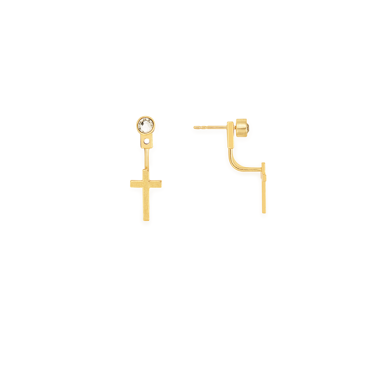 Cross Crystal Drop Earrings for Women - Elegant Religious Jewelry Gift for Church, Wedding & Special Occasions