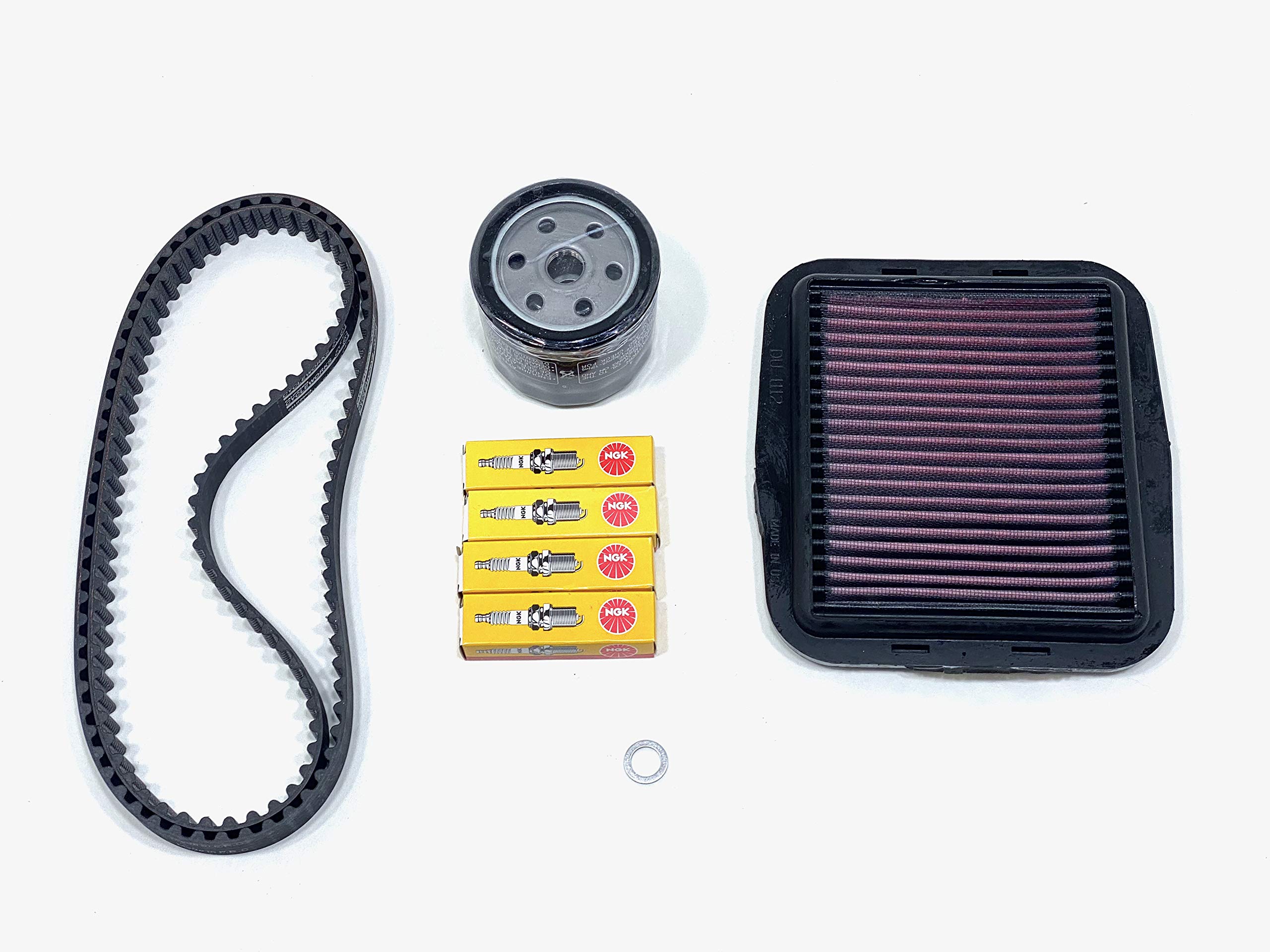 Ducati Multistrada 1260 Maintenance Kit - Timing Belts, DU-1112 Air Filter, Athena Oil Filter & NGK Spark Plug | Motorcycle Tune-Up & Engine Service Parts for Ducati Riders