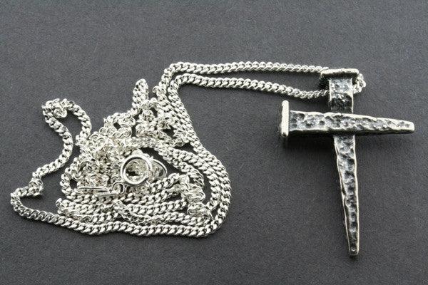 Stunning Nail Cross Pendant on 60cm Silver Chain - Perfect for Religious Jewelry, Gifts & Everyday Wear